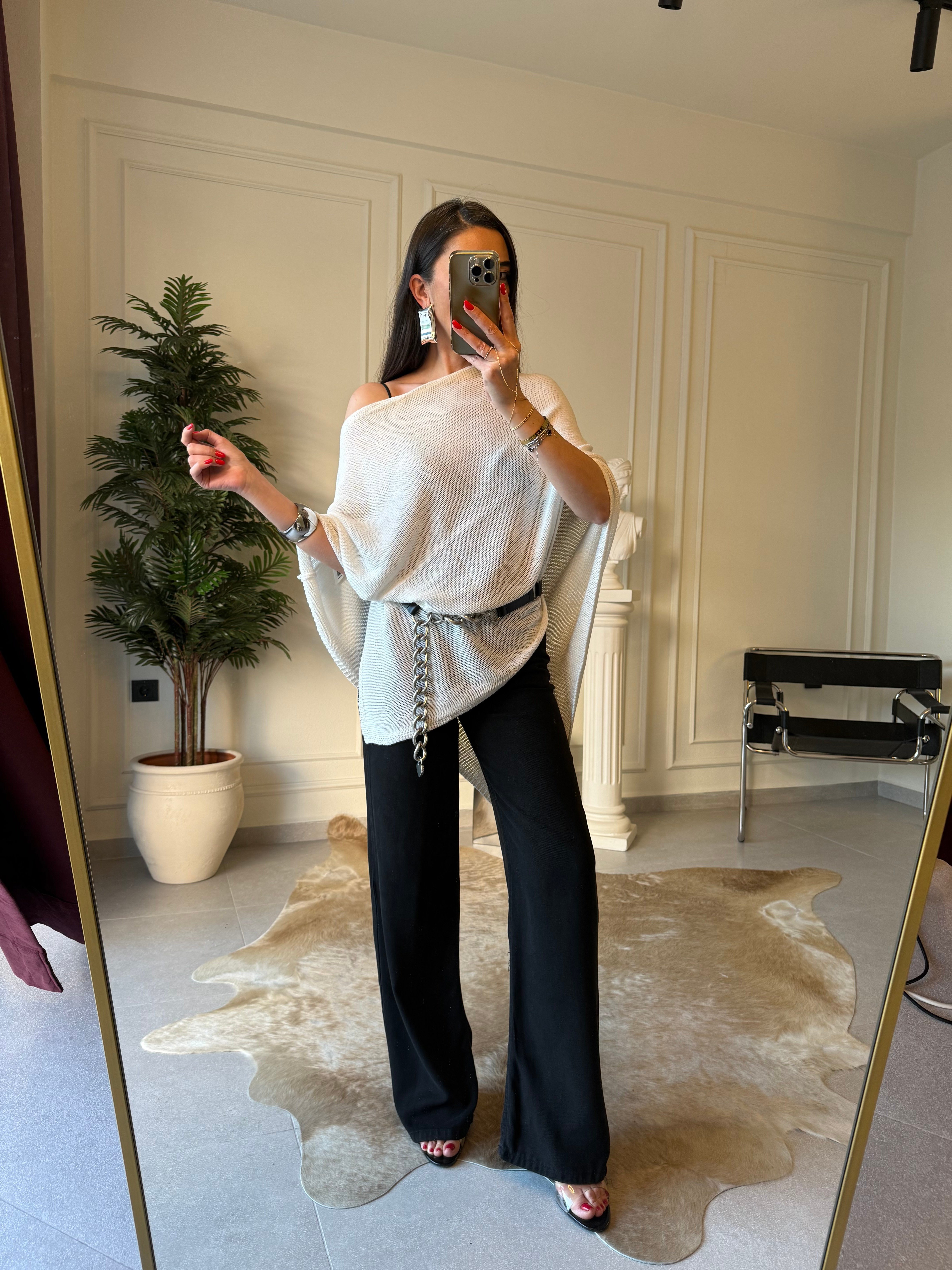 Siyah Straight Denim Pantolon 
