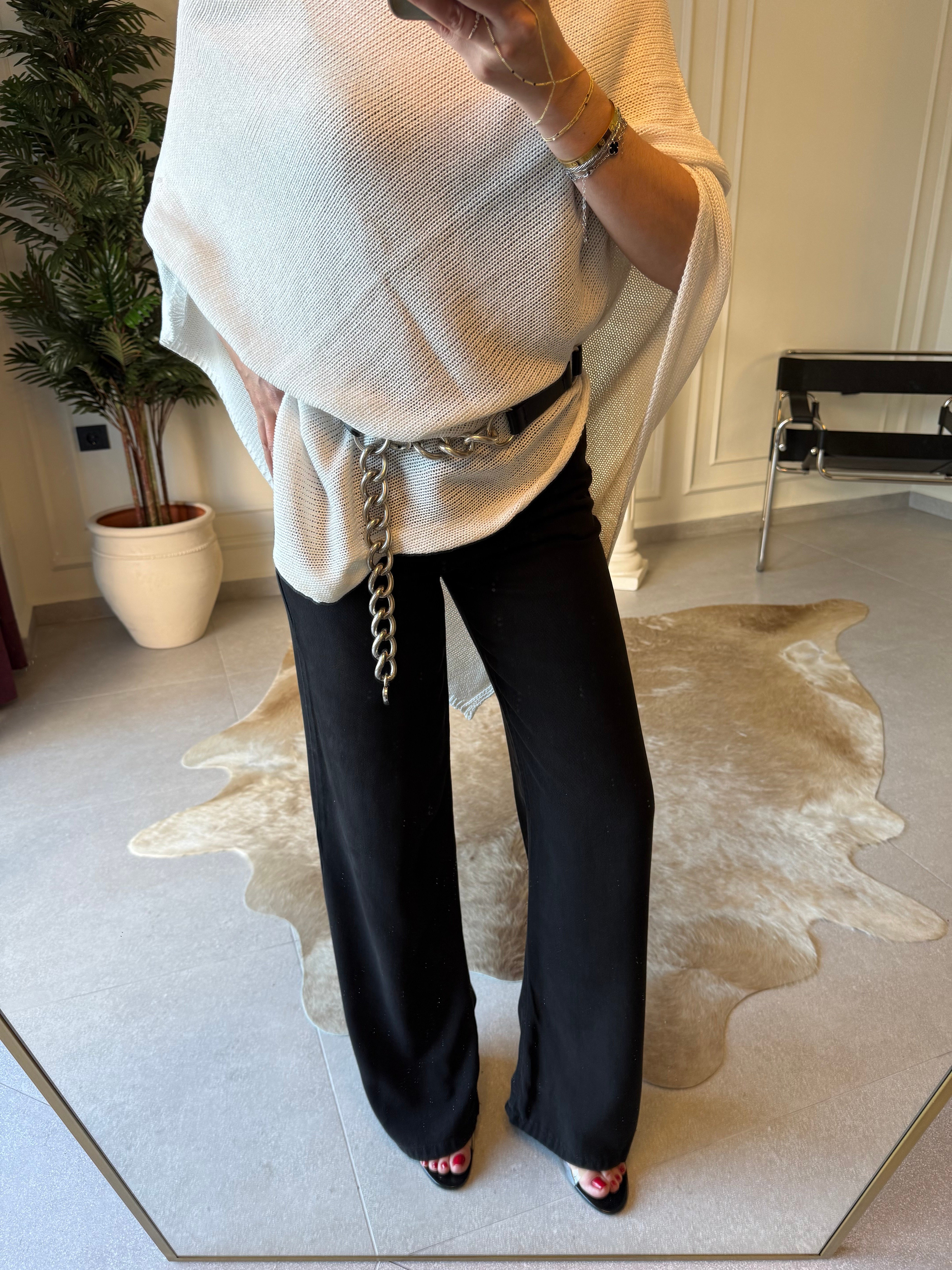 Siyah Straight Denim Pantolon 