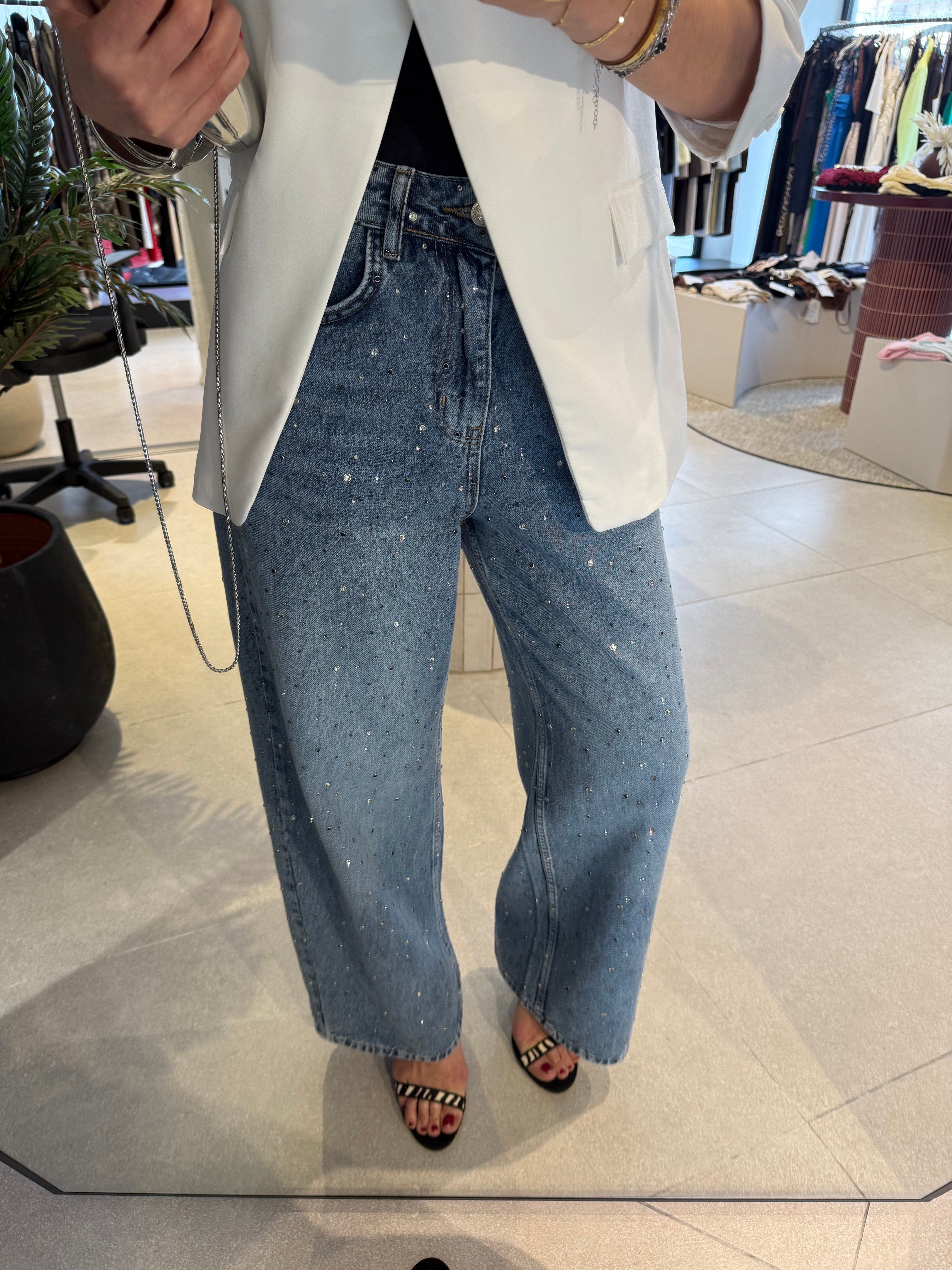 Taşlı Jean Pantolon