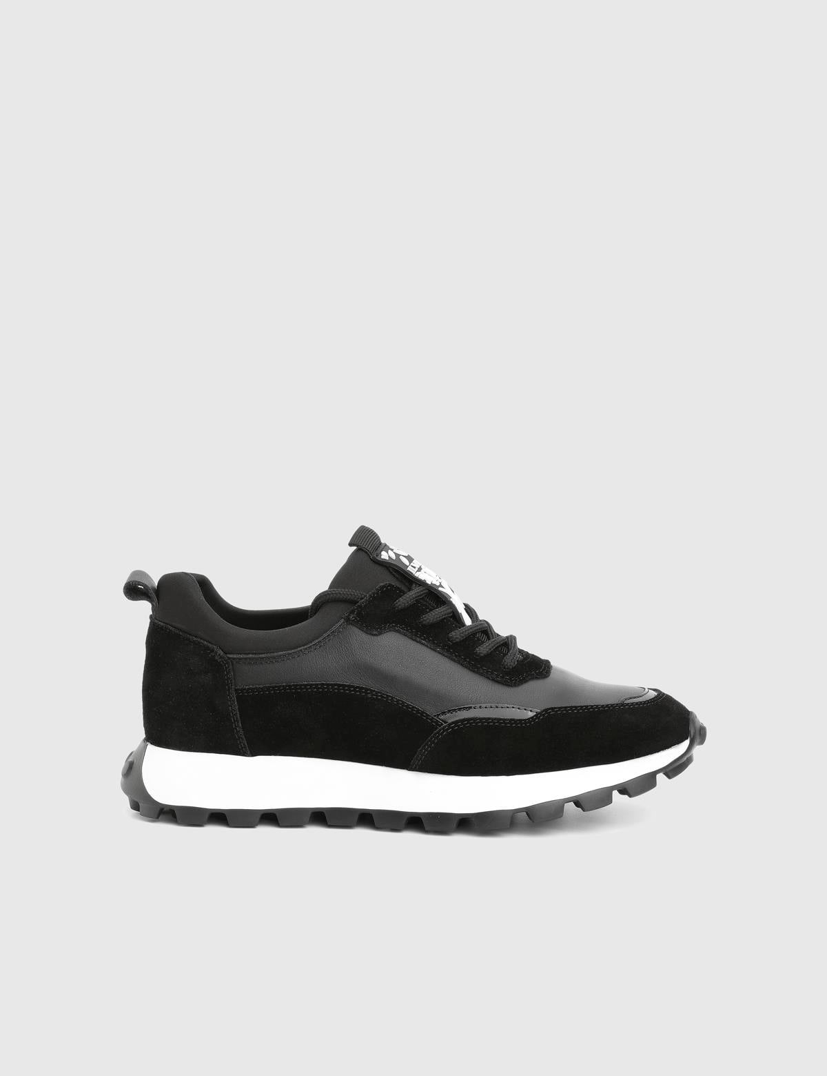 Aaron Black Suede Leather Men's Sneaker