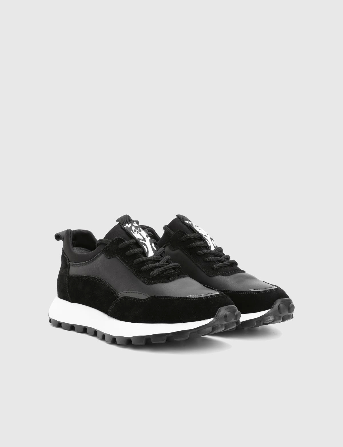Aaron Black Suede Leather Men's Sneaker