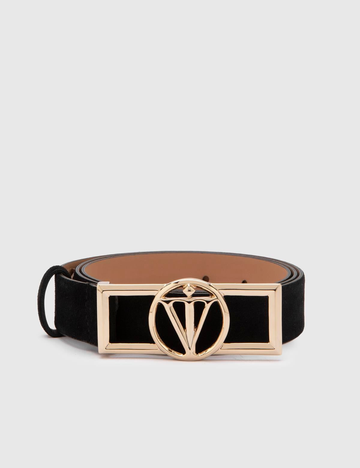 Agathe Black Suede Leather Women's Belt