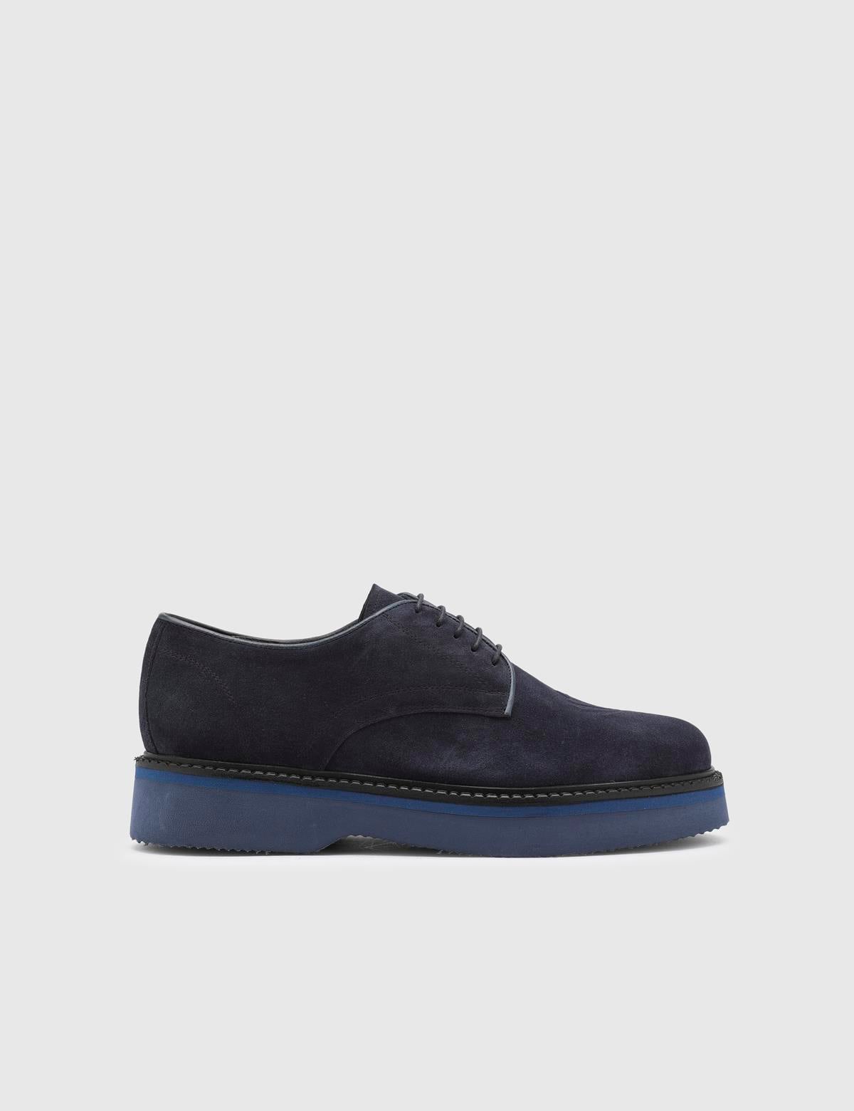 Aldin Navy Blue Suede Leather Men's Oxford