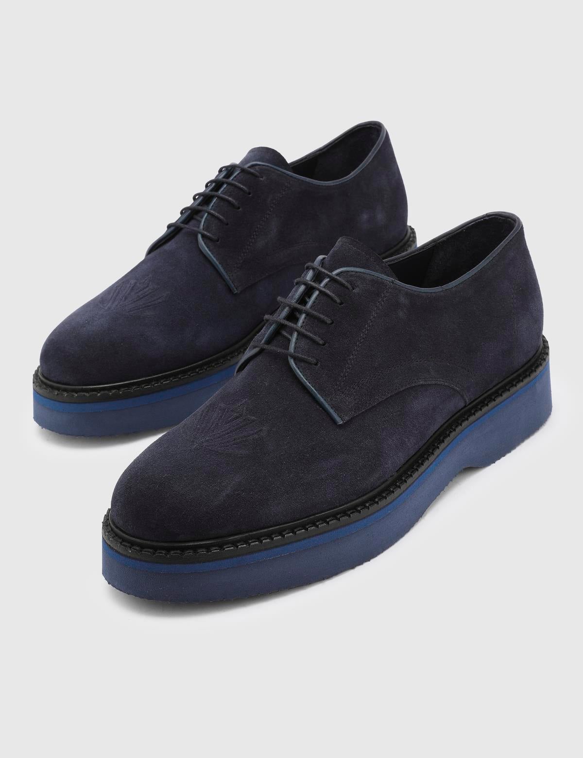 Aldin Navy Blue Suede Leather Men's Oxford