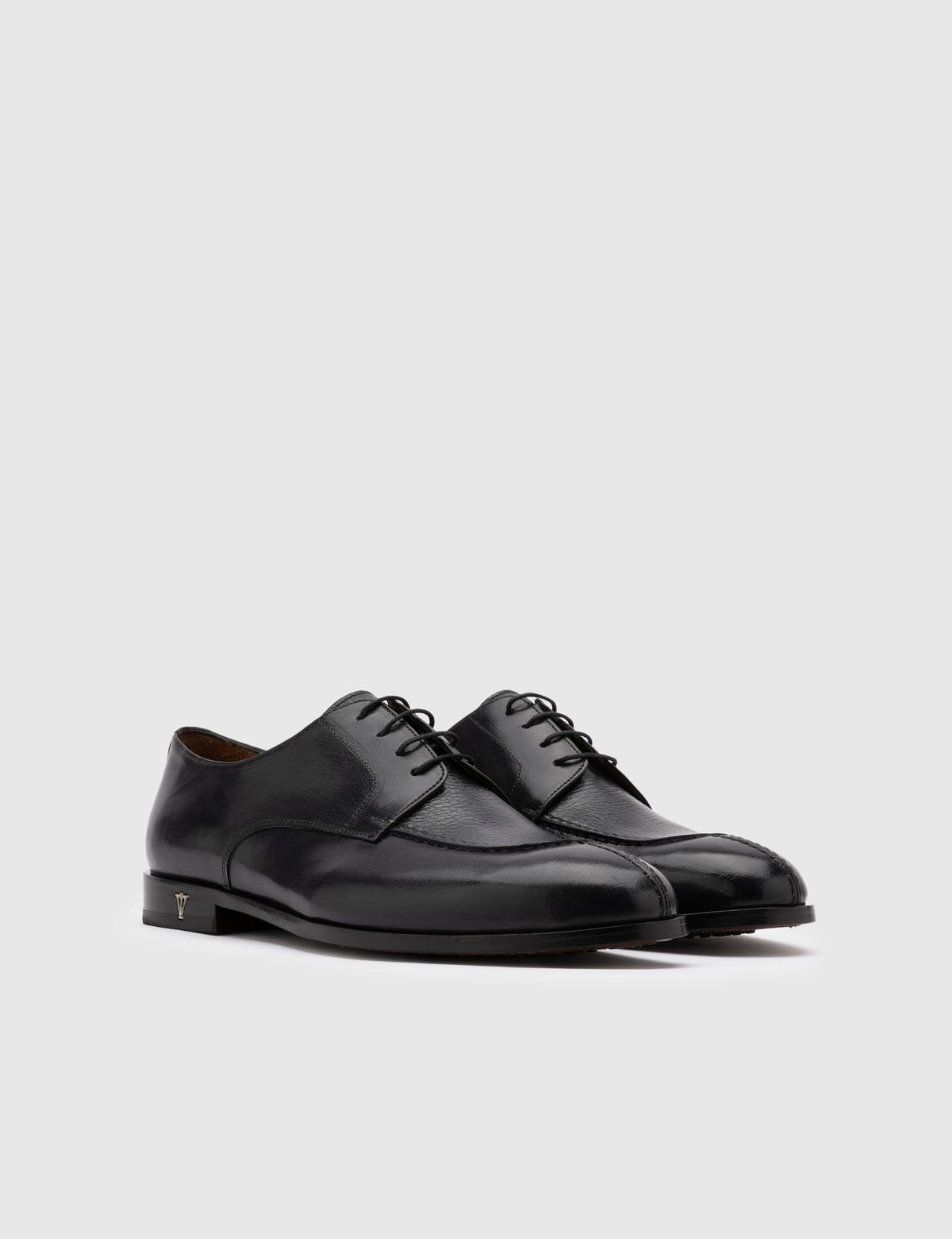 Aldrin Navy Blue Buffalo-Deer Leather Men's Classic Shoe