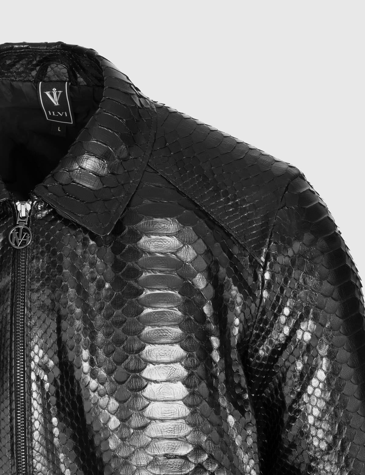 Alfie Black Men's Snake Leather Jacket - İLVİ