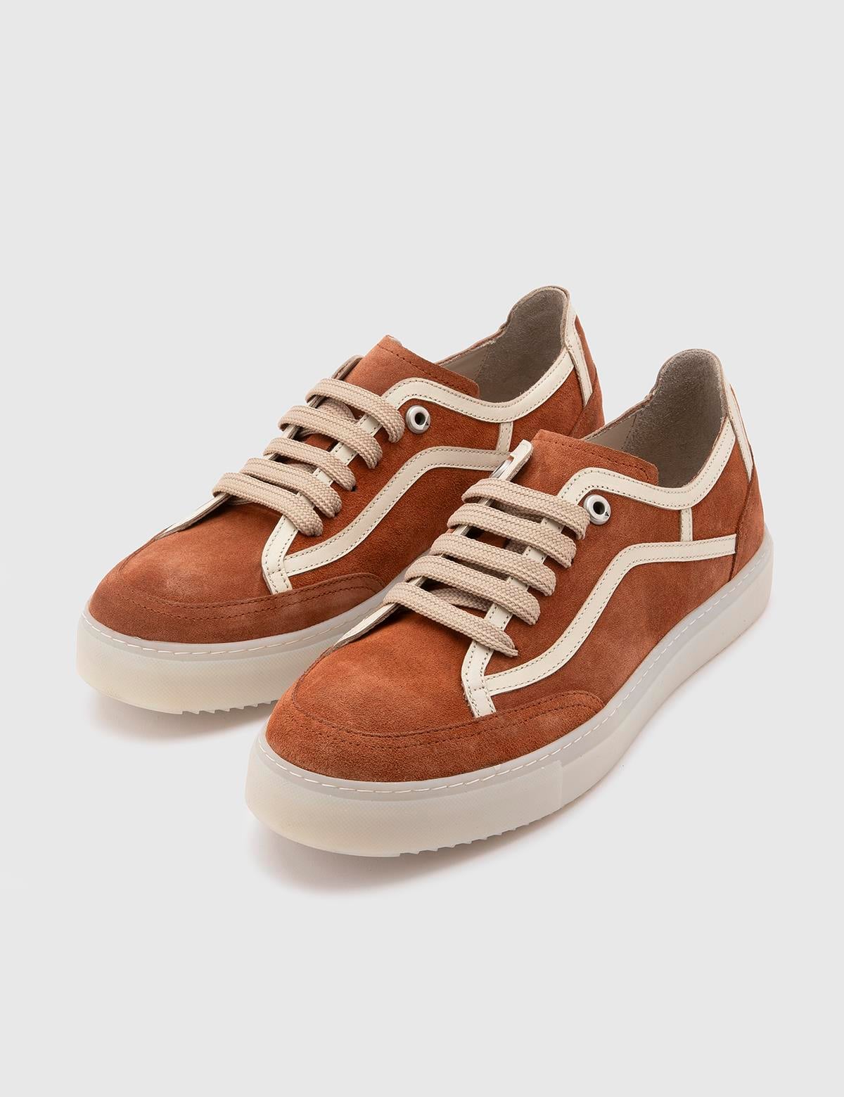 Alfredo Dark Orange Suede-Nappa Leather Men's Sneaker