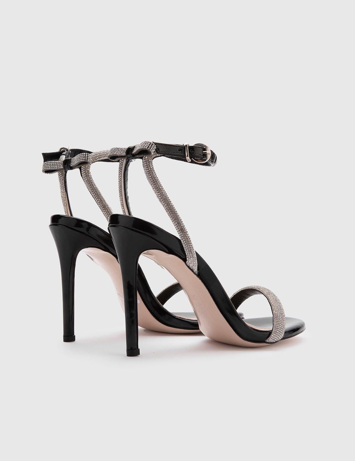 Alger Black Patent Leather Women's Sandal