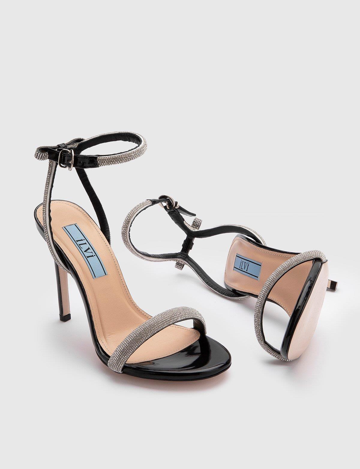 Alger Black Patent Leather Women's Sandal