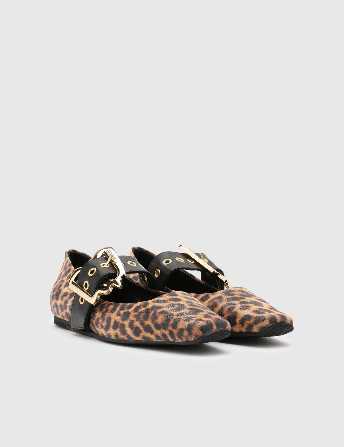 Allecra Leopard Leather Women's Ballerina