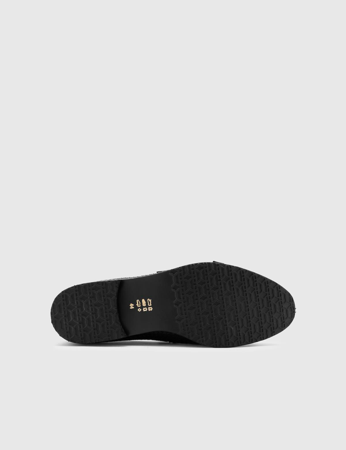 Alvaro Black Woven Antique Leather Men's Loafer