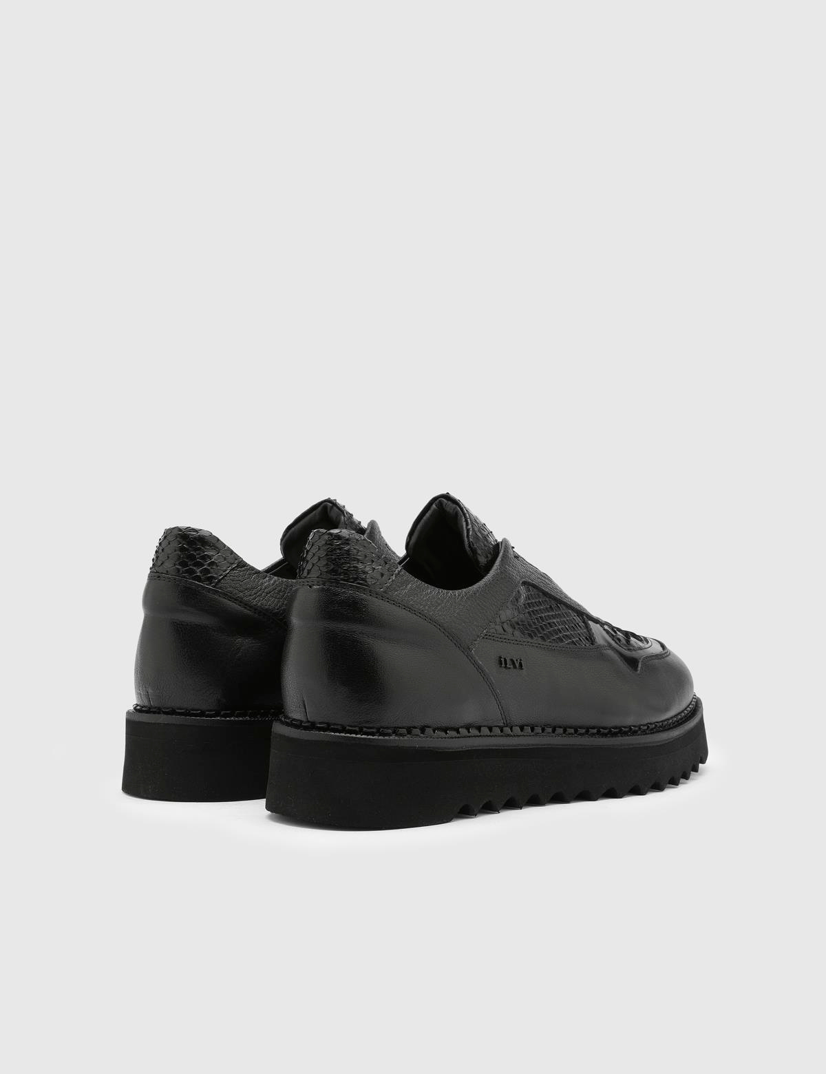 Alwyn Black Snake Leather Men's Loafer