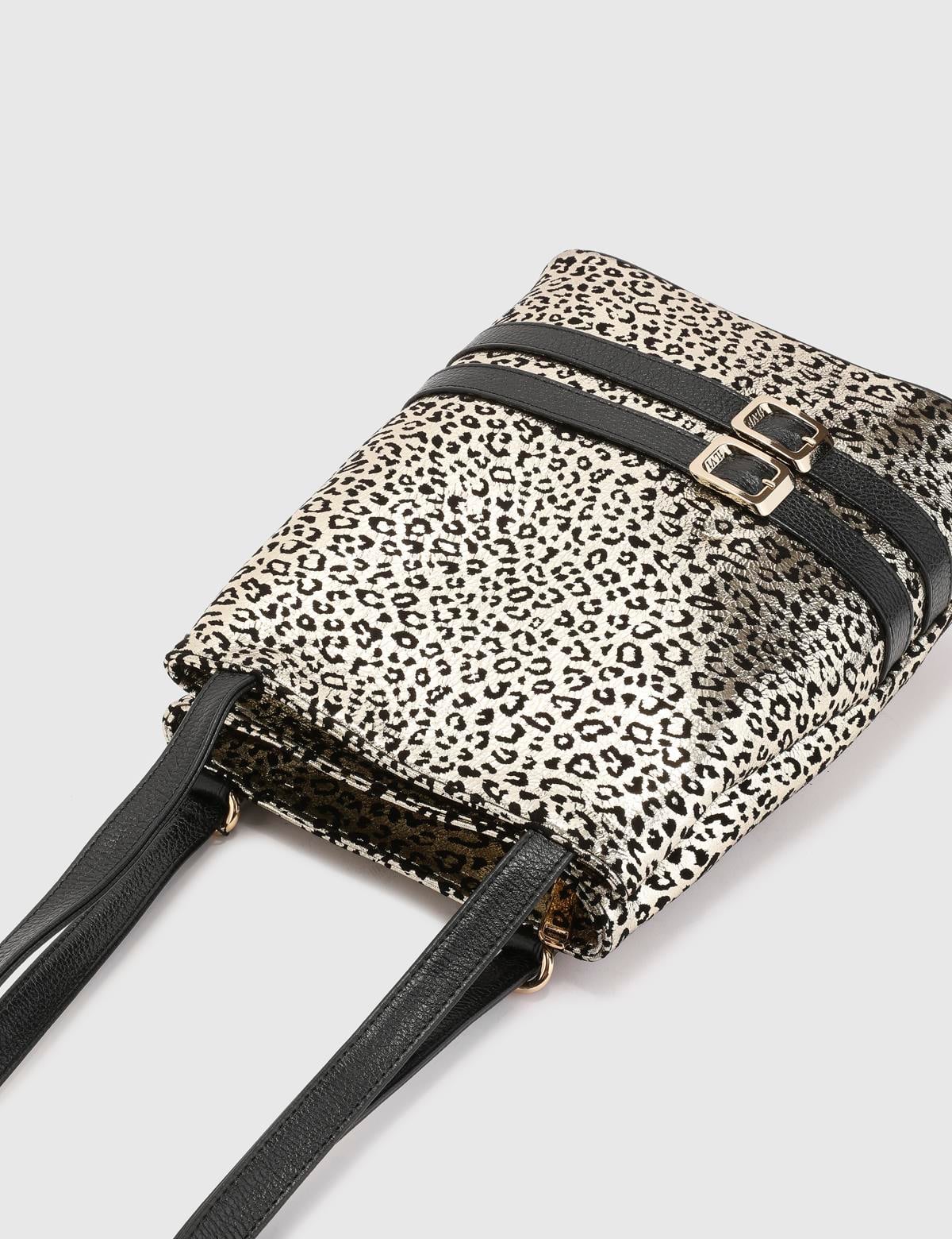 Anke Gold Printed Leather Women's Backpack