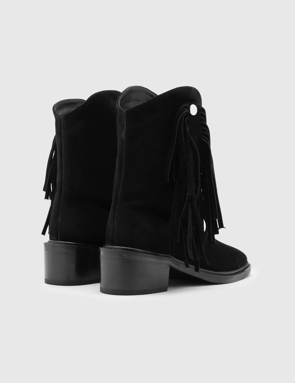 Ankie Black Suede Leather Women's Boot