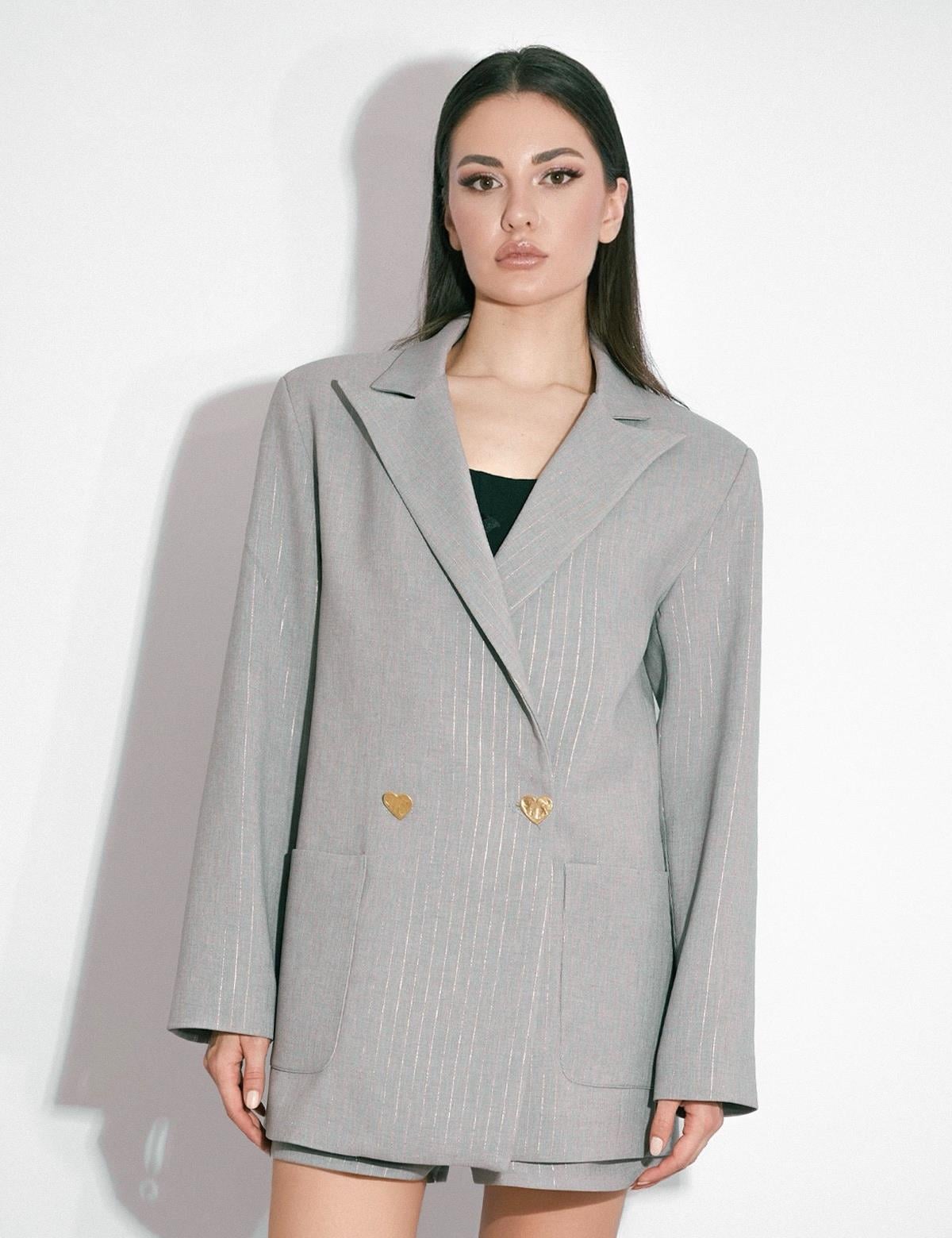Annalisa Kadın Oversize Ceket Gri