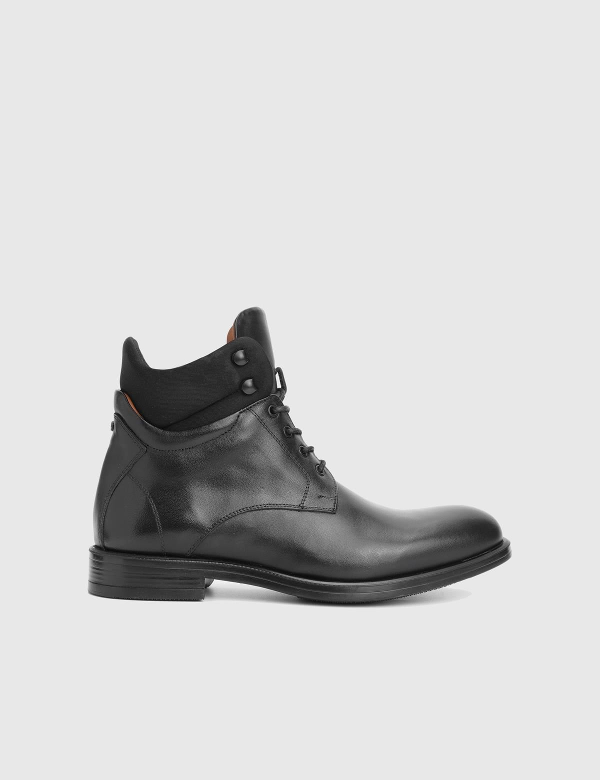 Armando Black Leather Fabric Men's Boot
