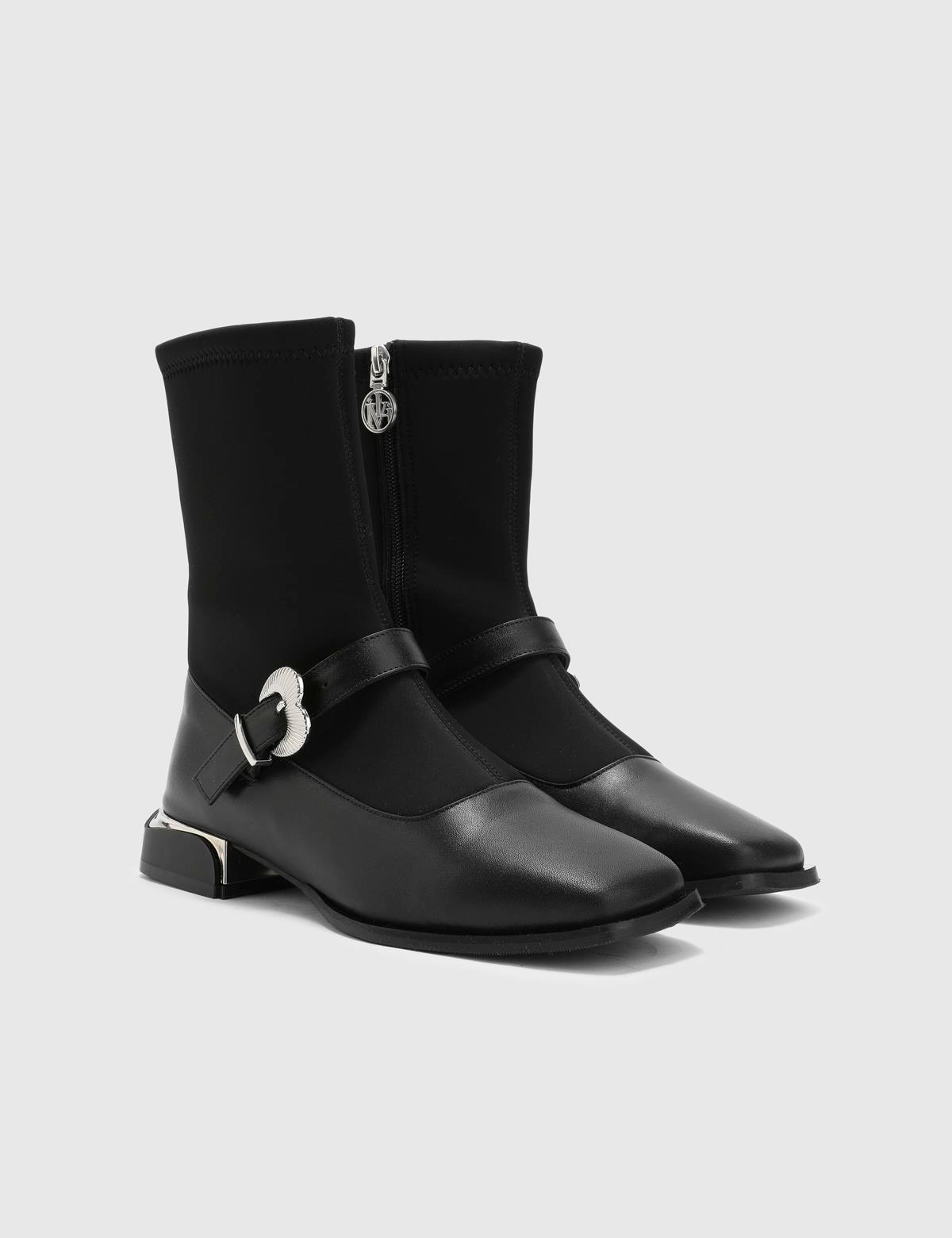 Astilbe Black Stretch Leather Women's Boot