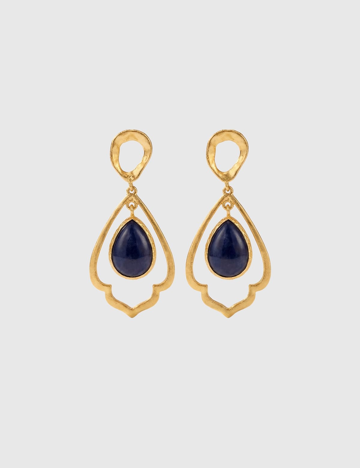 Aurore Gold Women's Earrings with Anthracite Stones