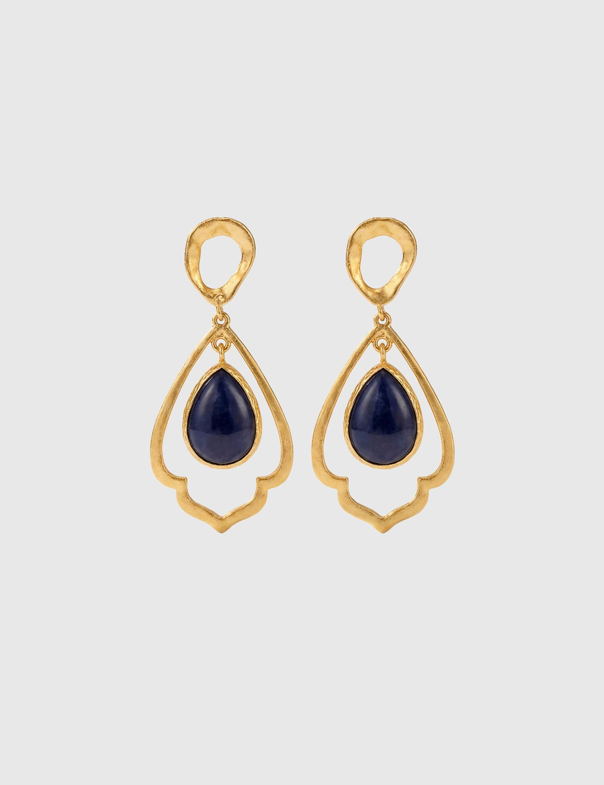 Aurore Gold Women's Earrings with Anthracite Stones