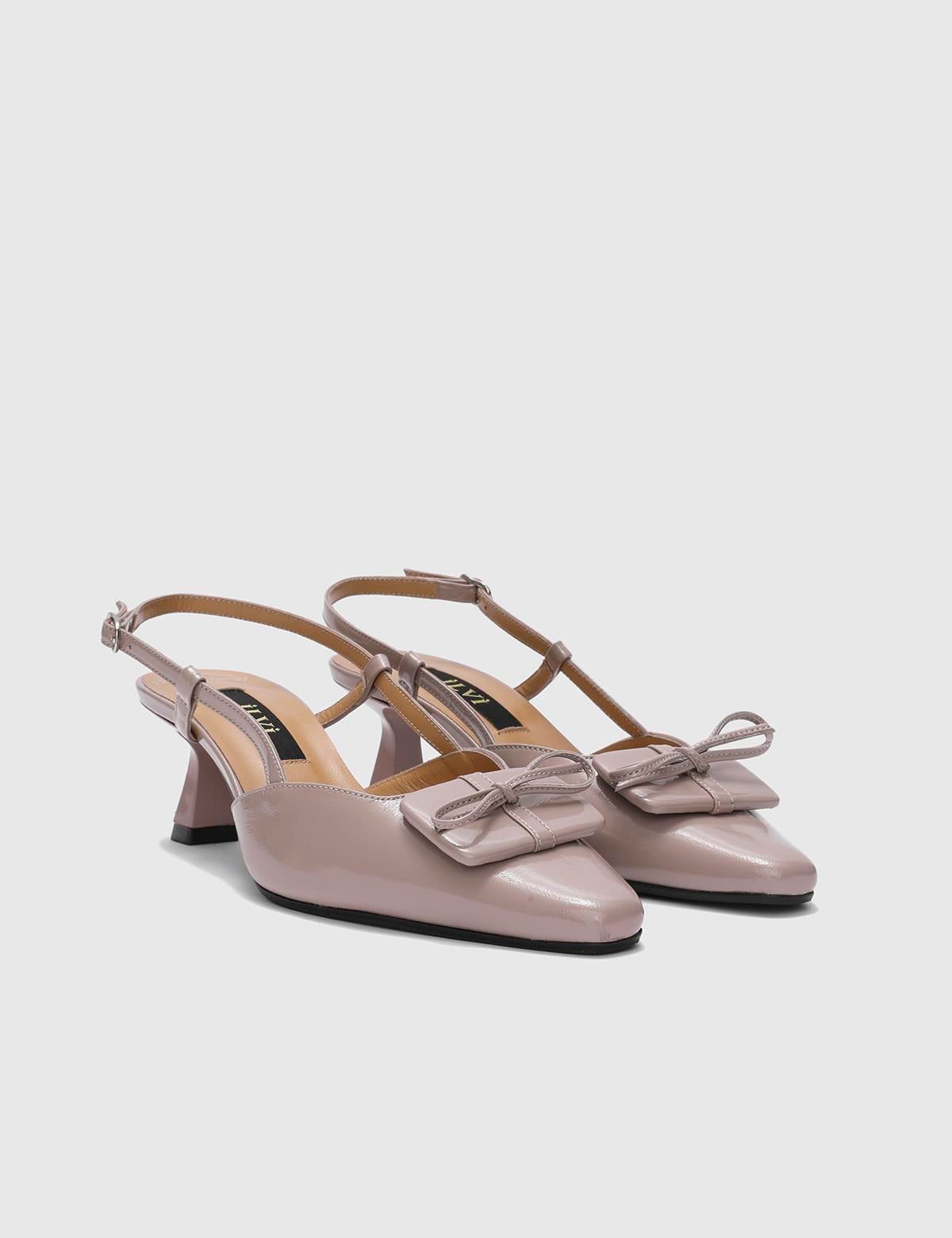 Avermaet Mink Patent Leather Women's Heeled Sandal