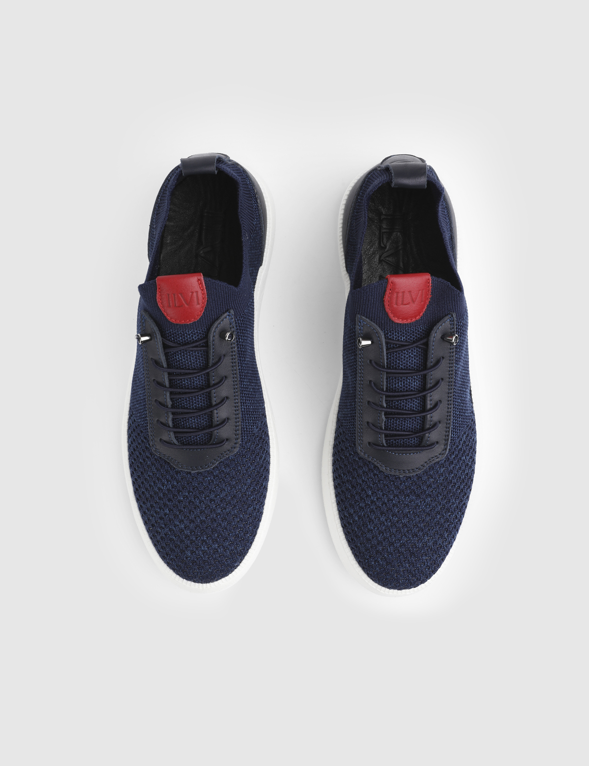 Axton Navy Blue Leather Tricot Men's Sneaker