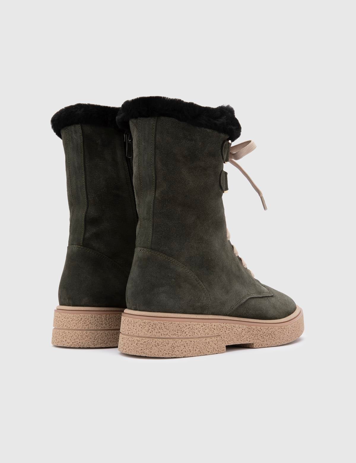 Bafut Green Suede Leather Women's Boot