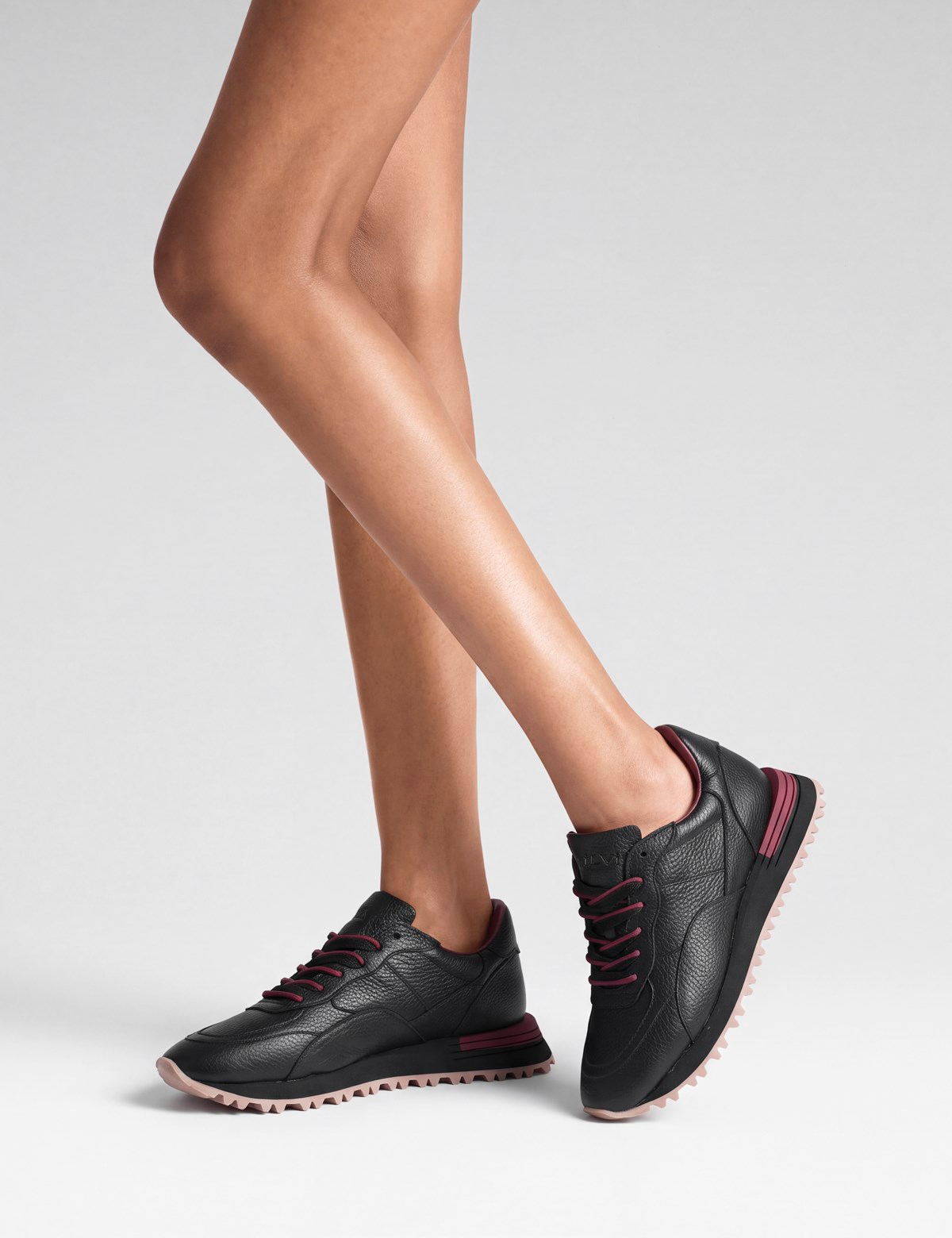 Ballatria Hakiki Floter Deri Kadın Bordo Sneaker