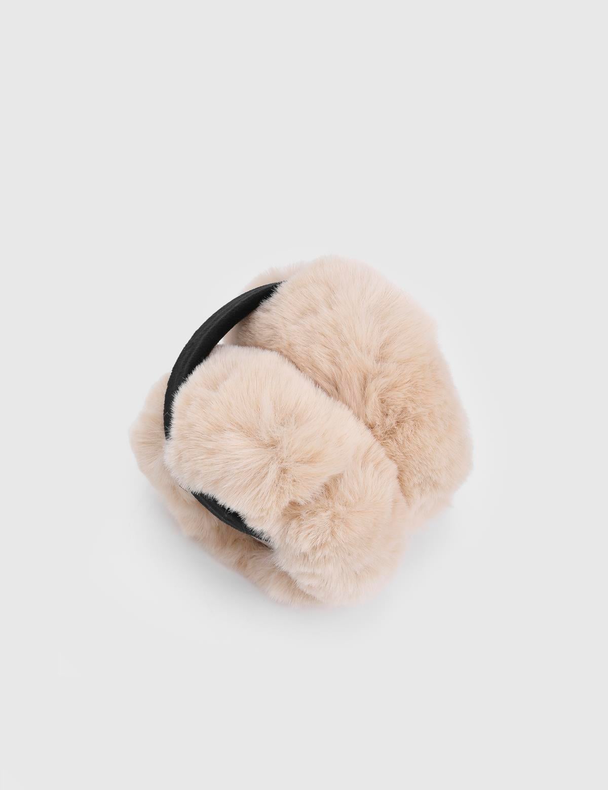 Belinay Beige Unisex Faux Fur Earmuffs