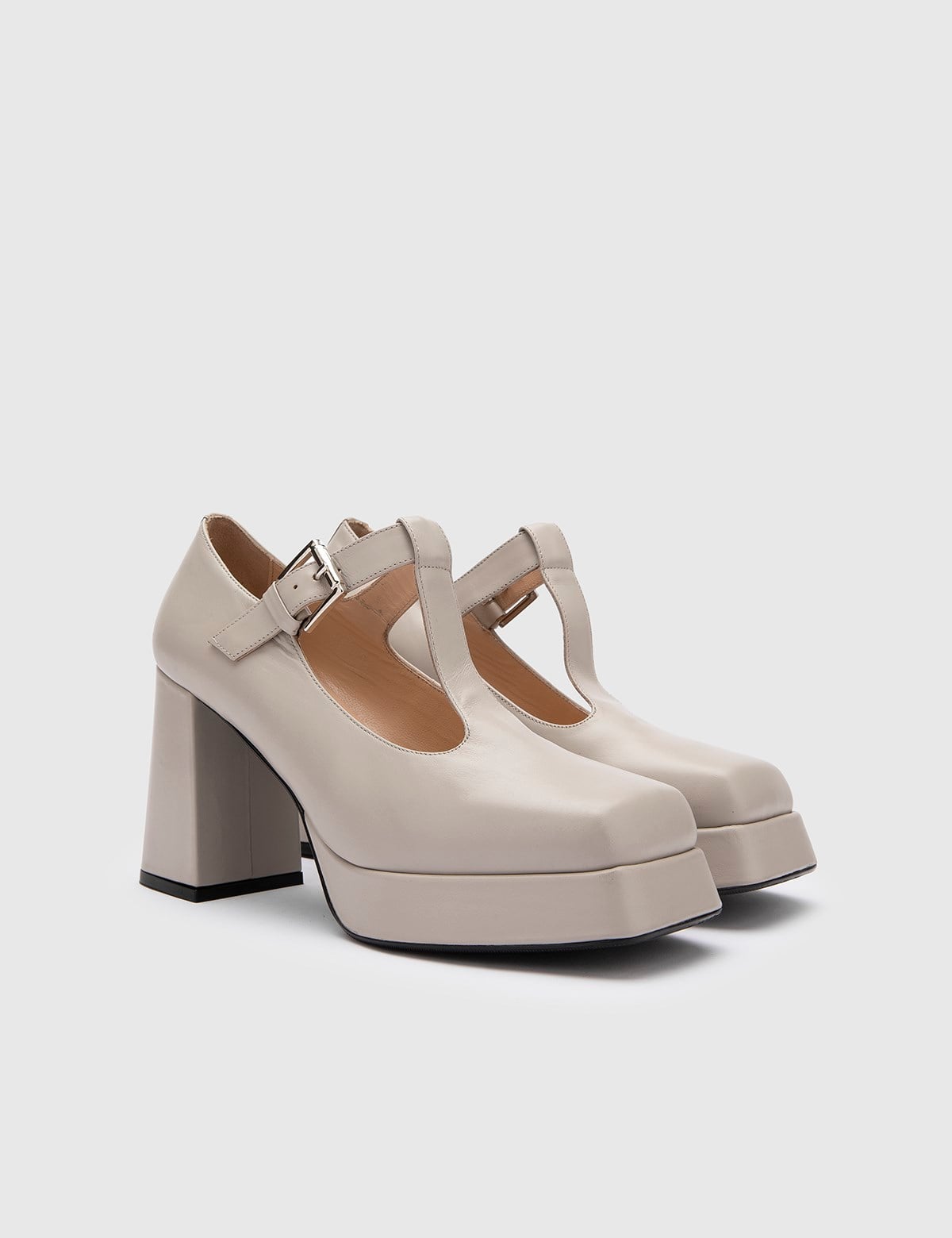 Beny Beige Leather Women's Pump