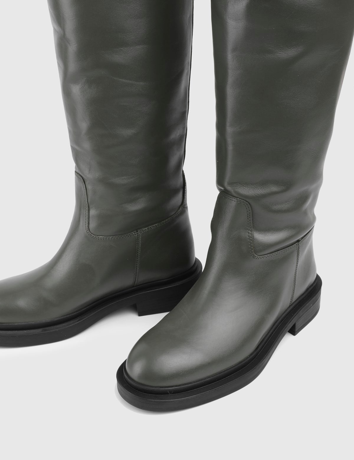 Bex Khaki Leather Women's High Boot