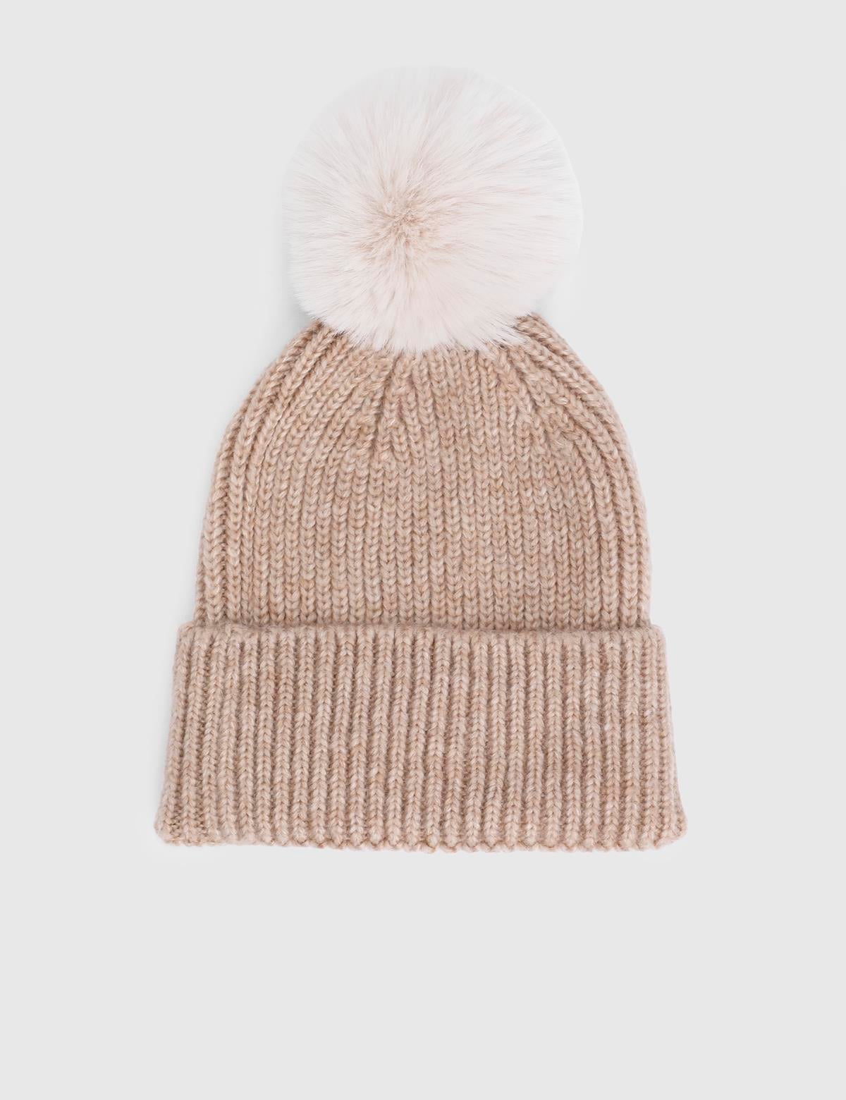 Biane Beige Unisex Tricot Beret