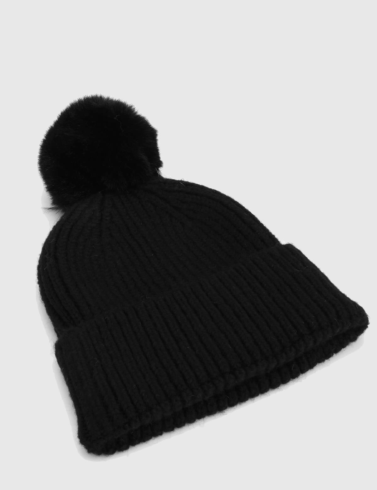 Biane Black Unisex Tricot Beret