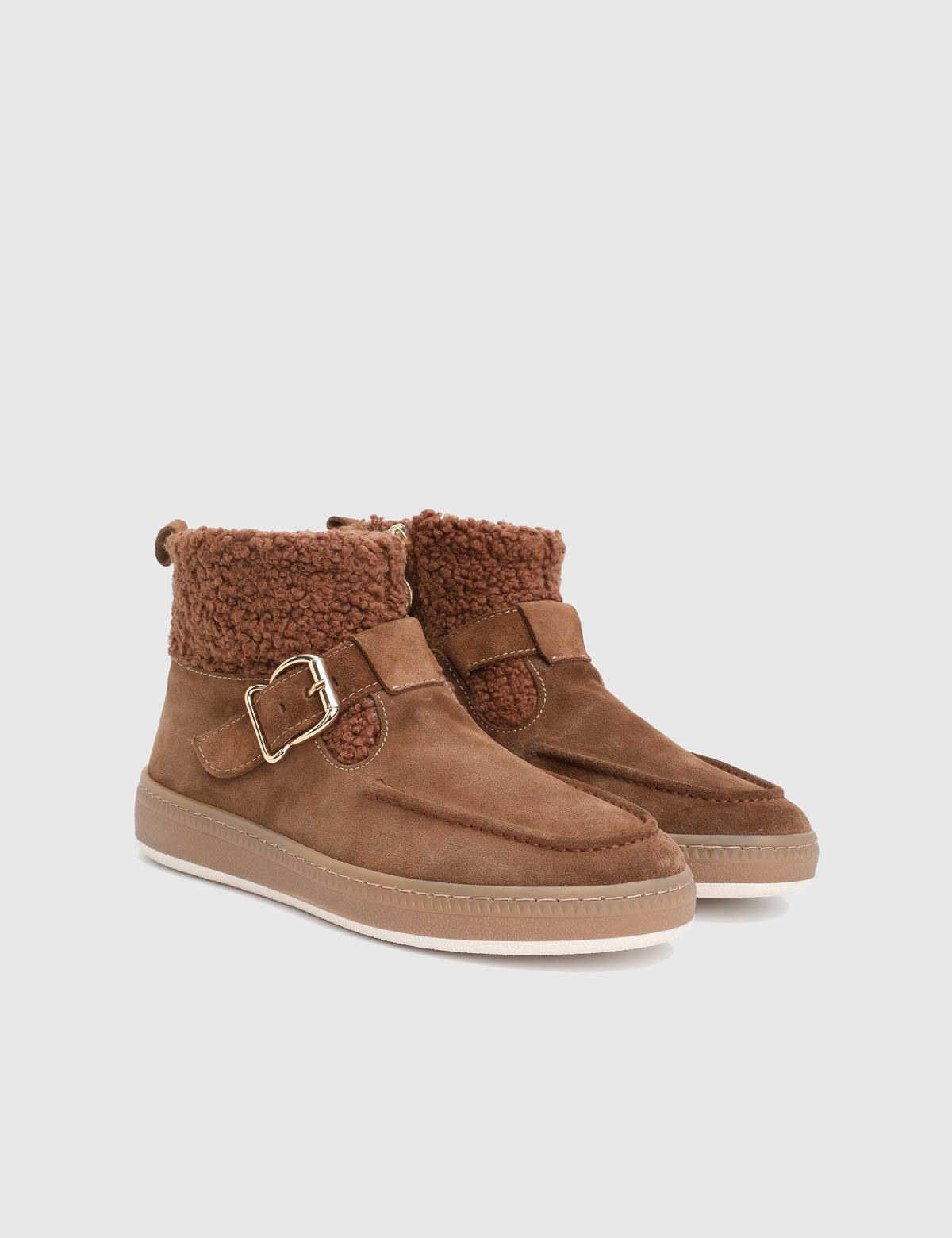 Bliz Saddle Brown Suede Leather Women's Boot