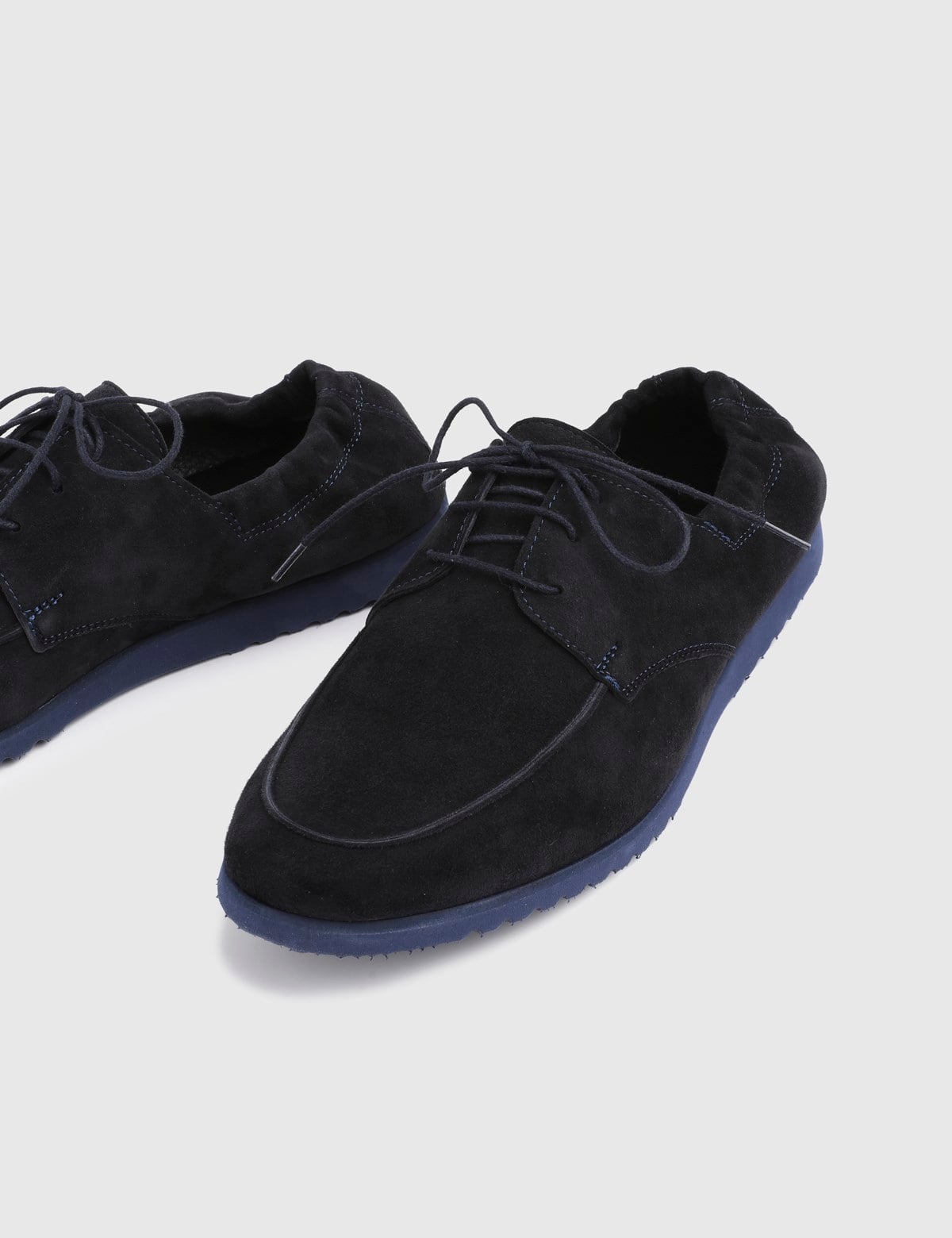 Bode Navy Blue Suede Kidskin Leather Men's Oxford