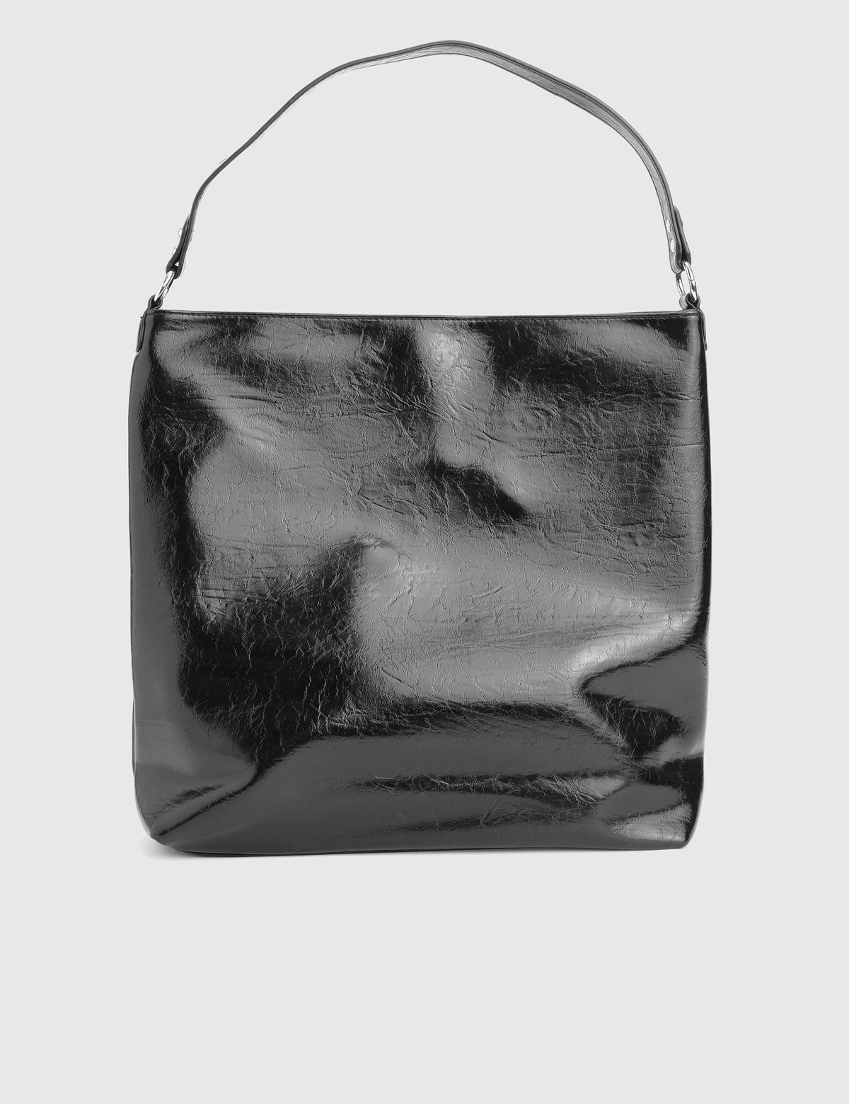Branya Glossy Black Women's Shoulder Bag