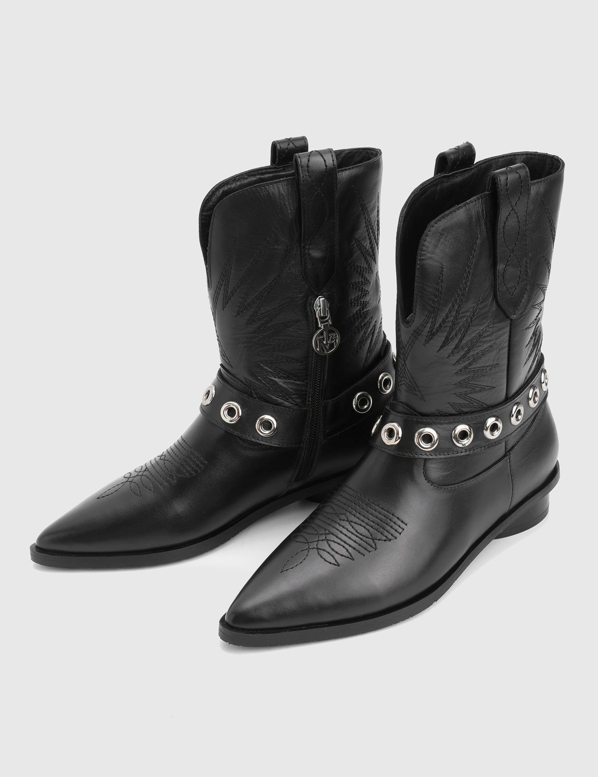 Britni Black Leather Women's Boot