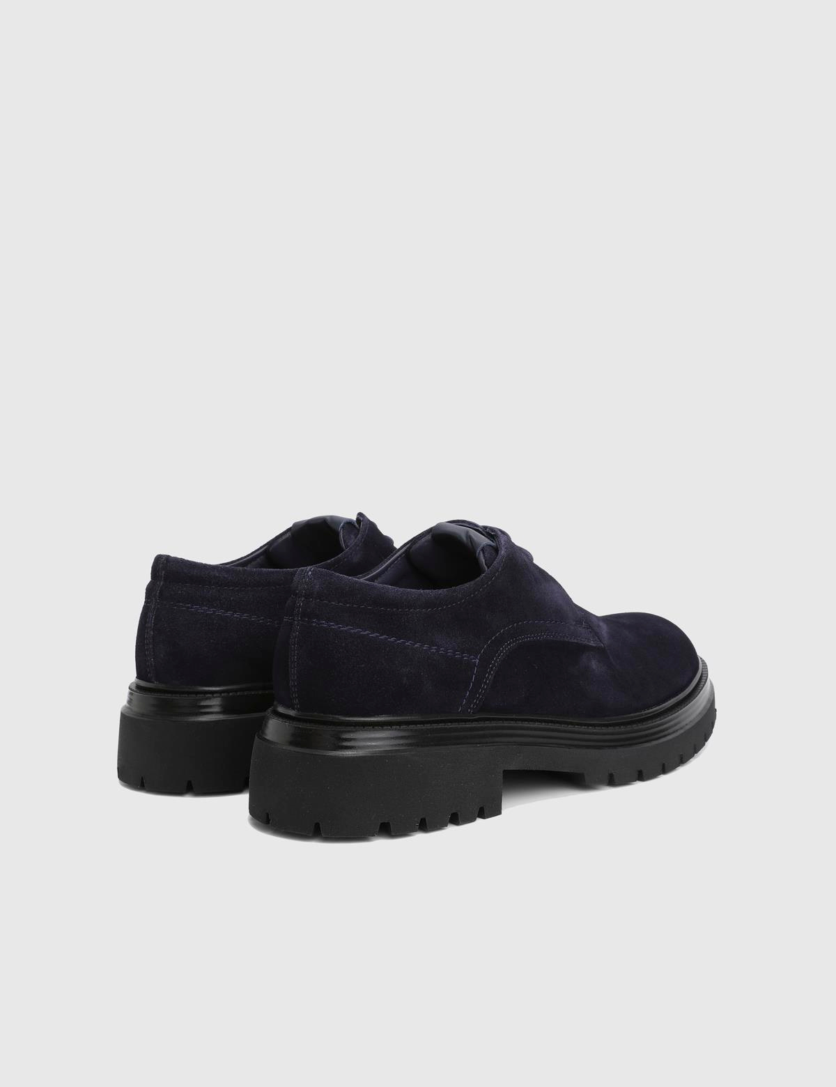 Bruno Navy Blue Suede Leather Men's Oxford