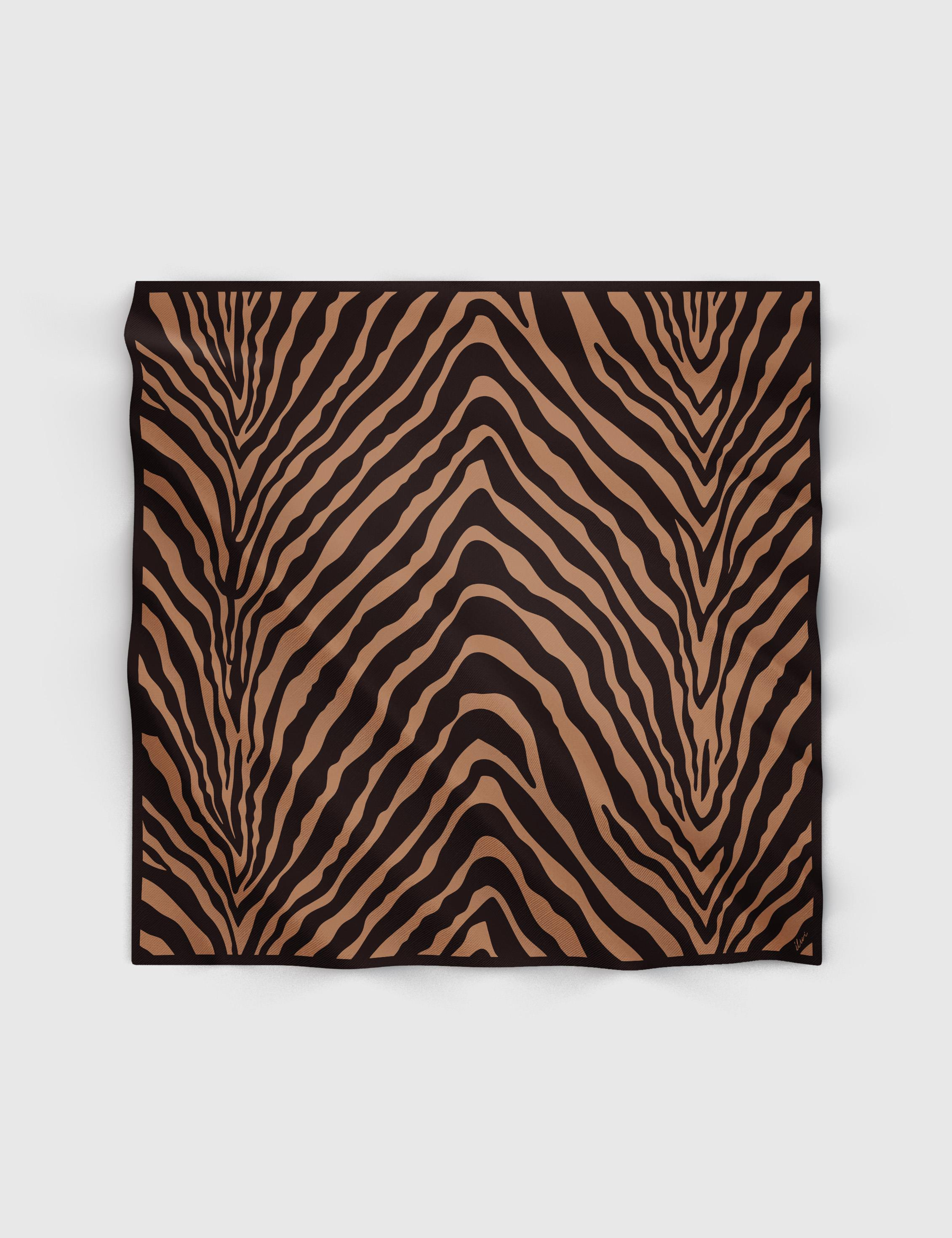Brycen Brown Silk Twill Women's Scarf