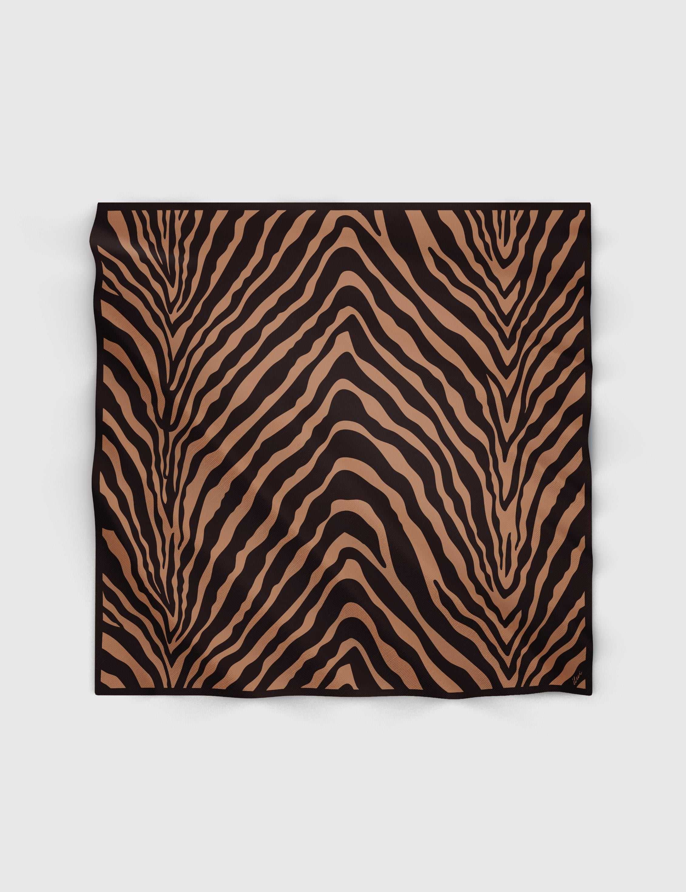 Brycen Brown Silk Twill Women's Scarf