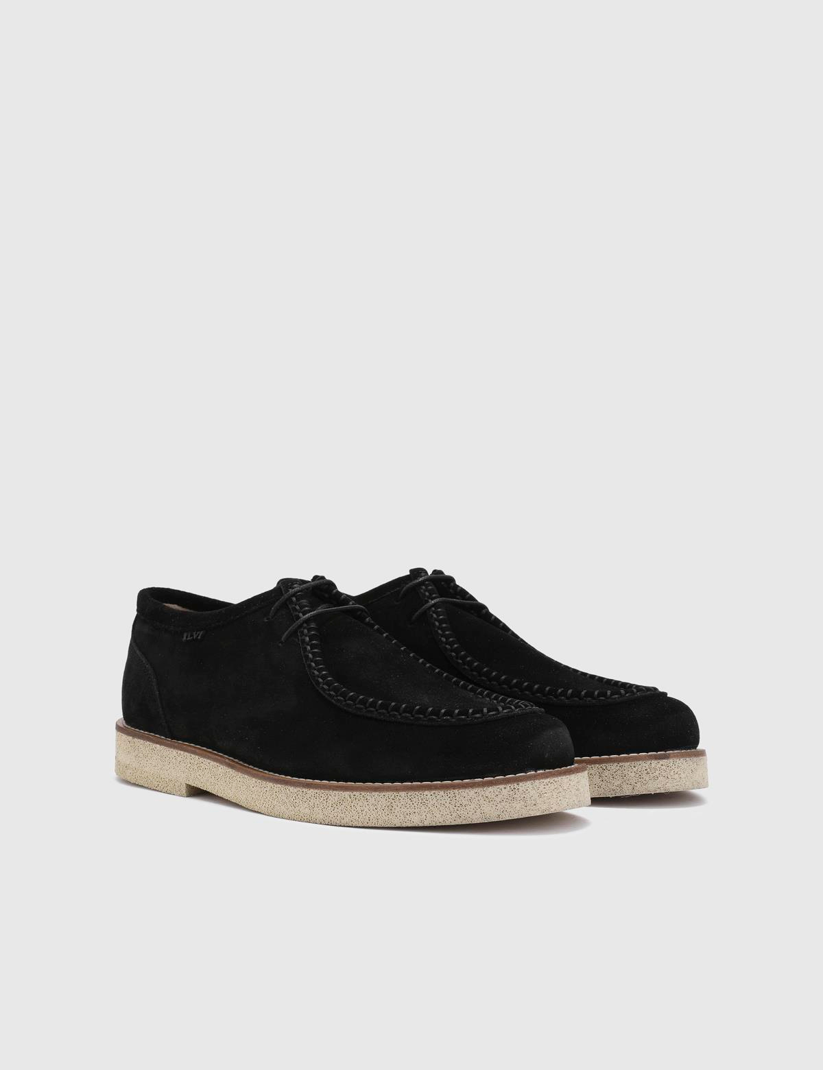 Buxton Black Suede Leather Men's Oxford