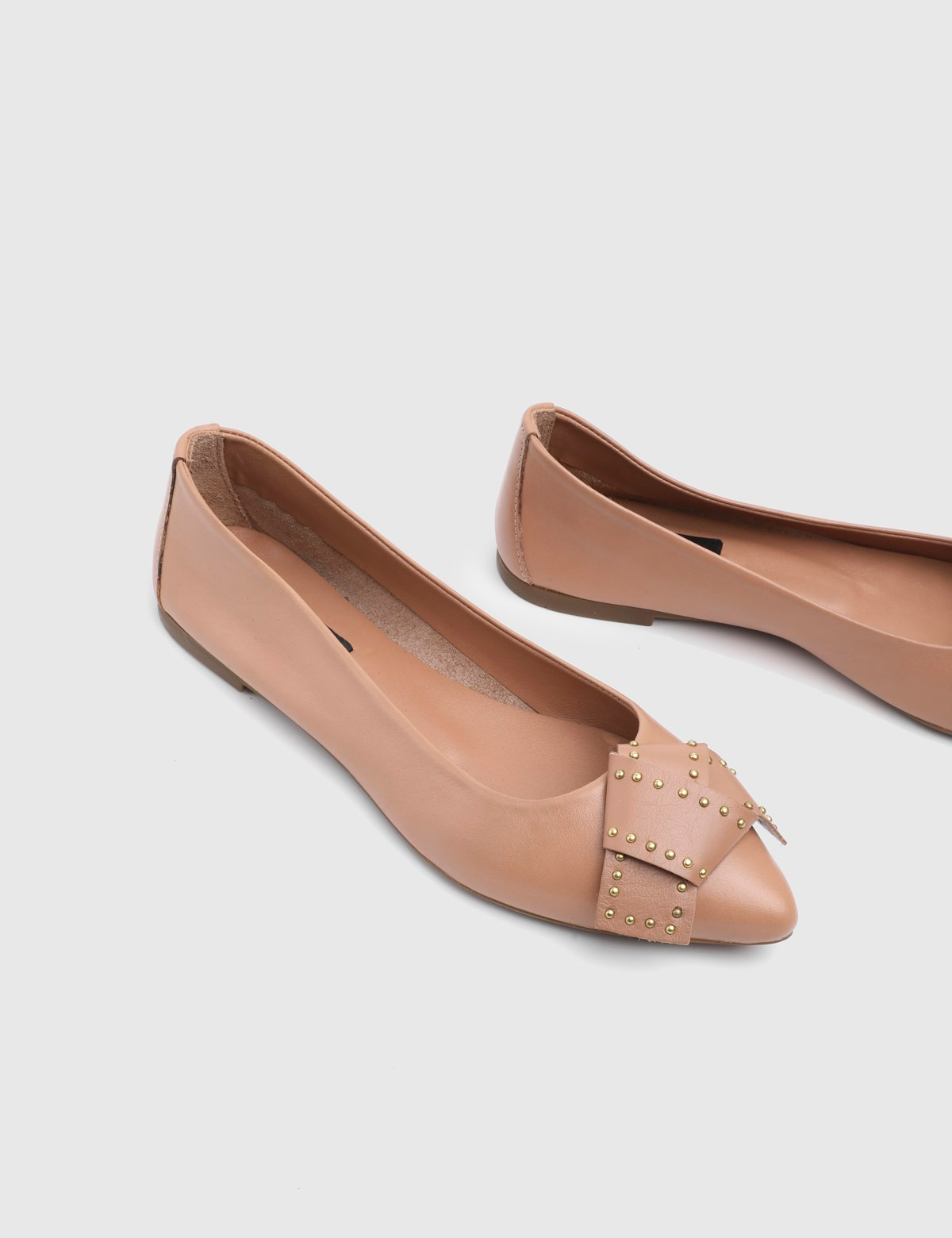Cain Saddle Brown Leather Women's Ballerina