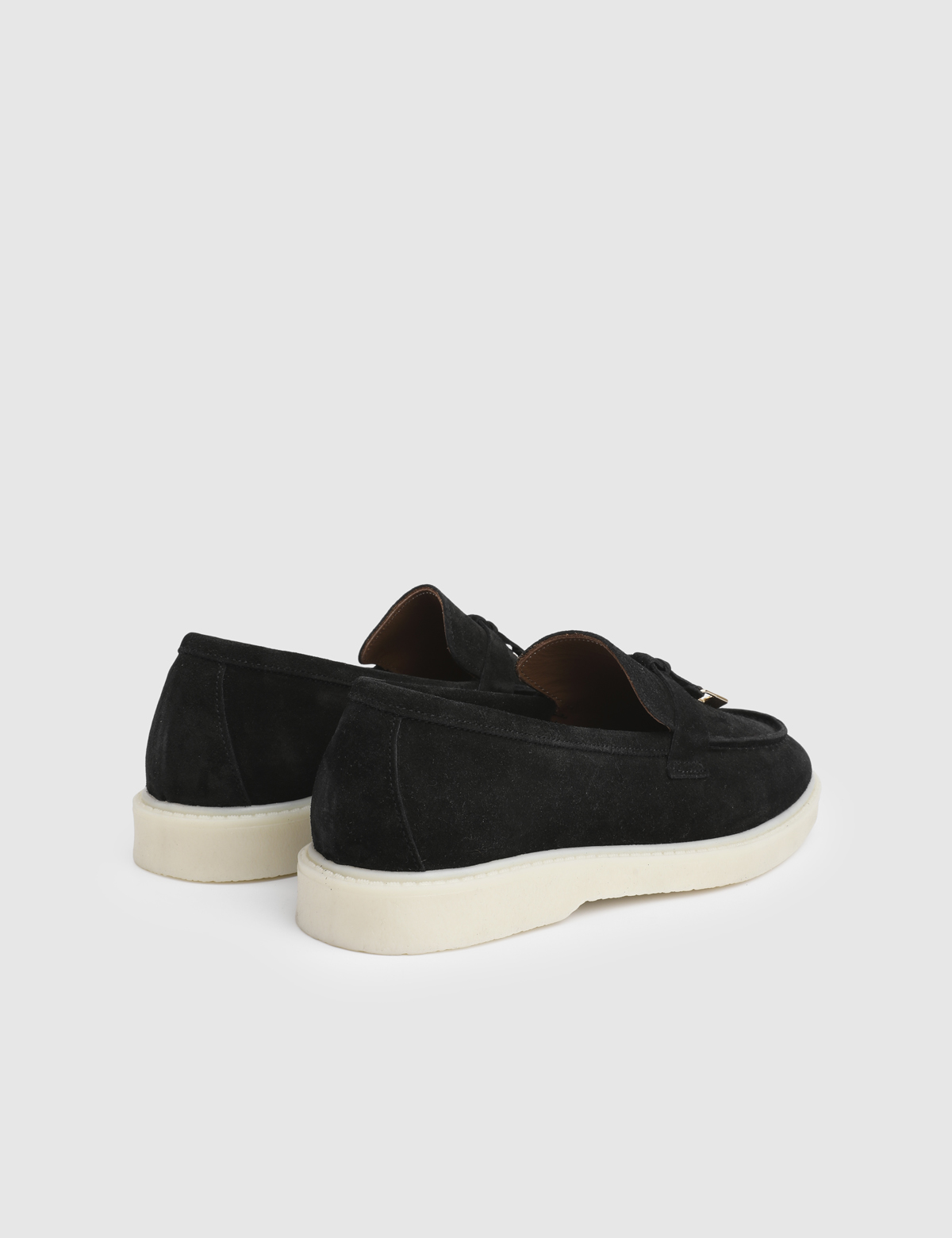 Cassia Black Suede Leather Women's Loafer