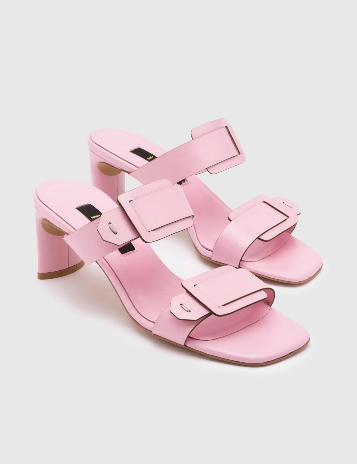 Cauvin Pink Leather Women's Slide