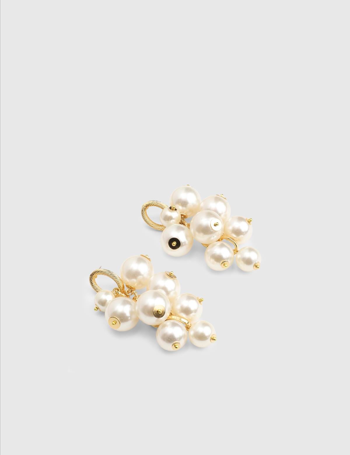 Caysae Gold Women's Earrings with White Stones