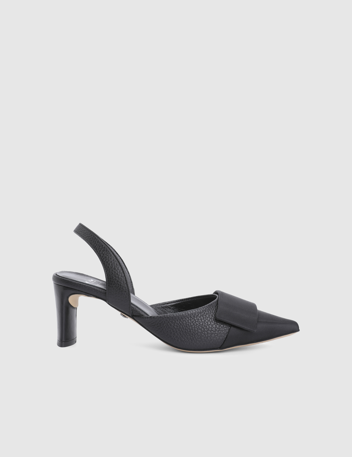 Cenobia Black Leather Women's Heeled Sandal