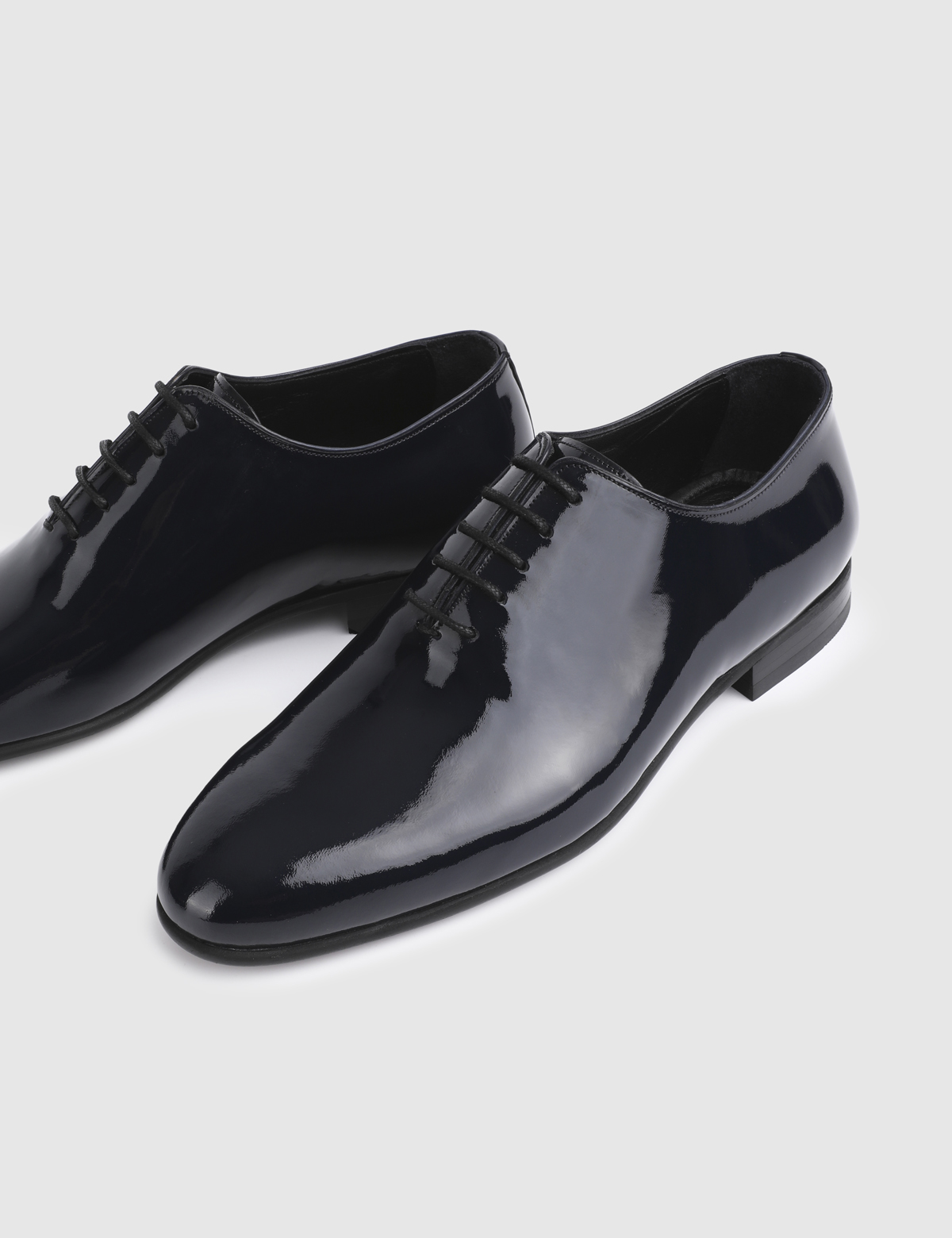 Cesare Navy Blue Patent Leather Men's Tuxedo Shoe