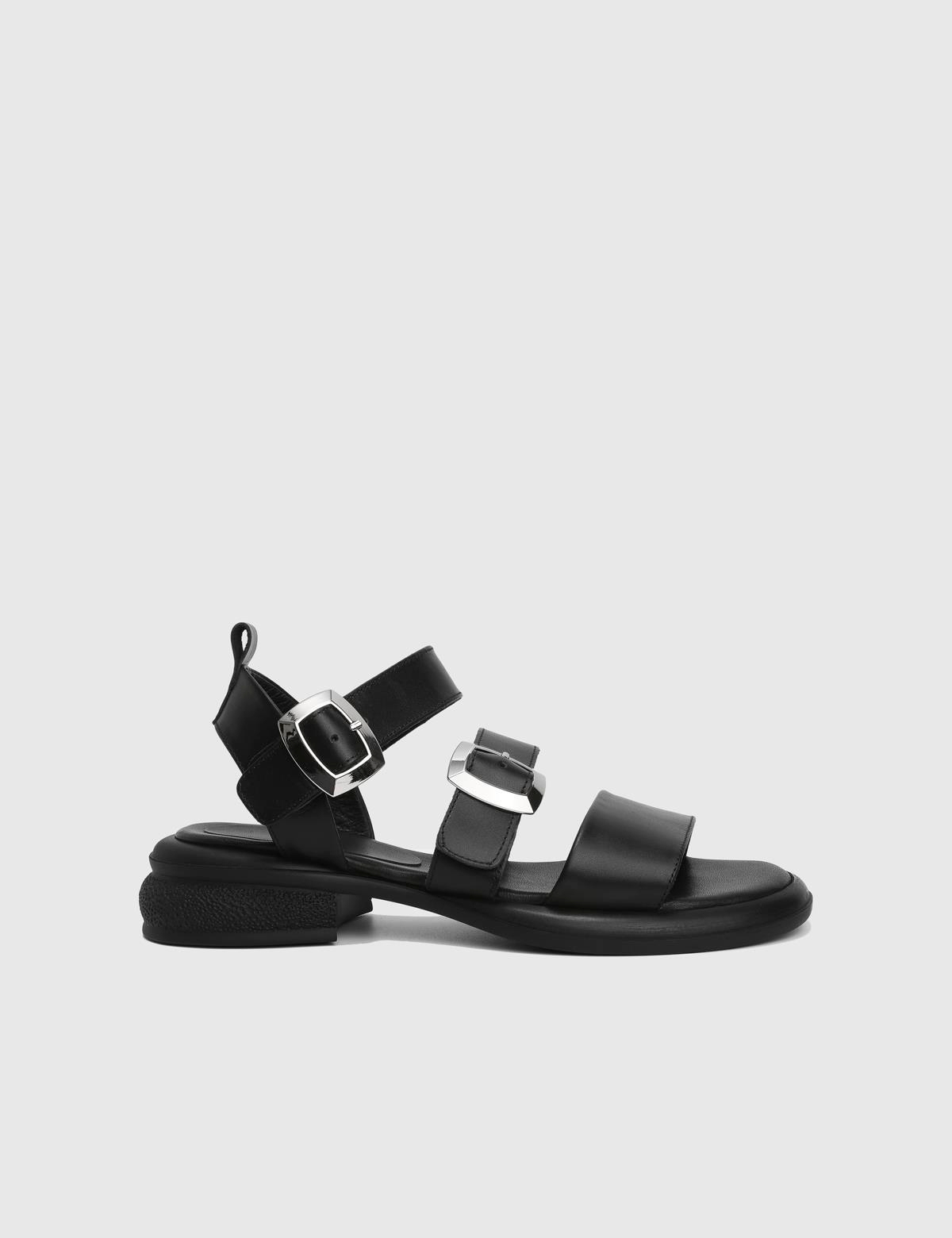 Clifton Black Leather Women's Sandal