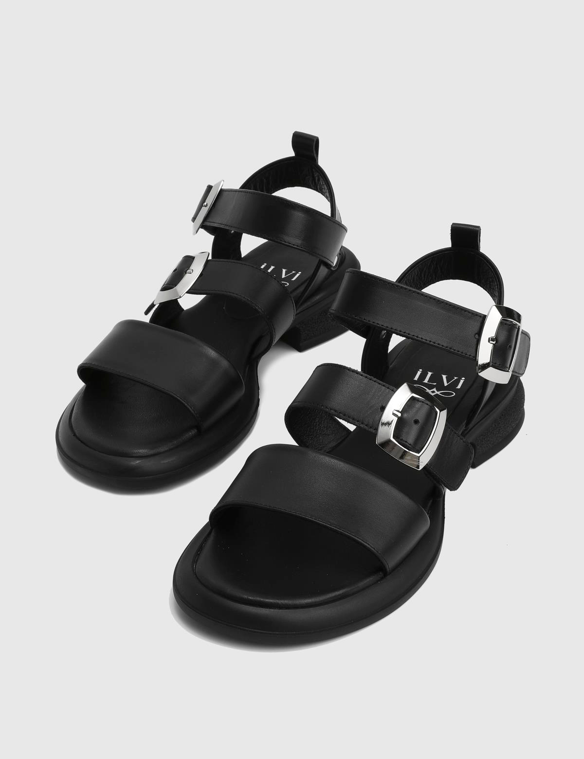 Clifton Black Leather Women's Sandal