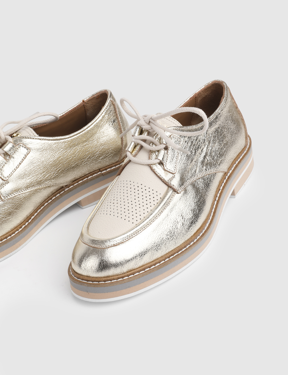 Como Gold Leather Women's Oxford