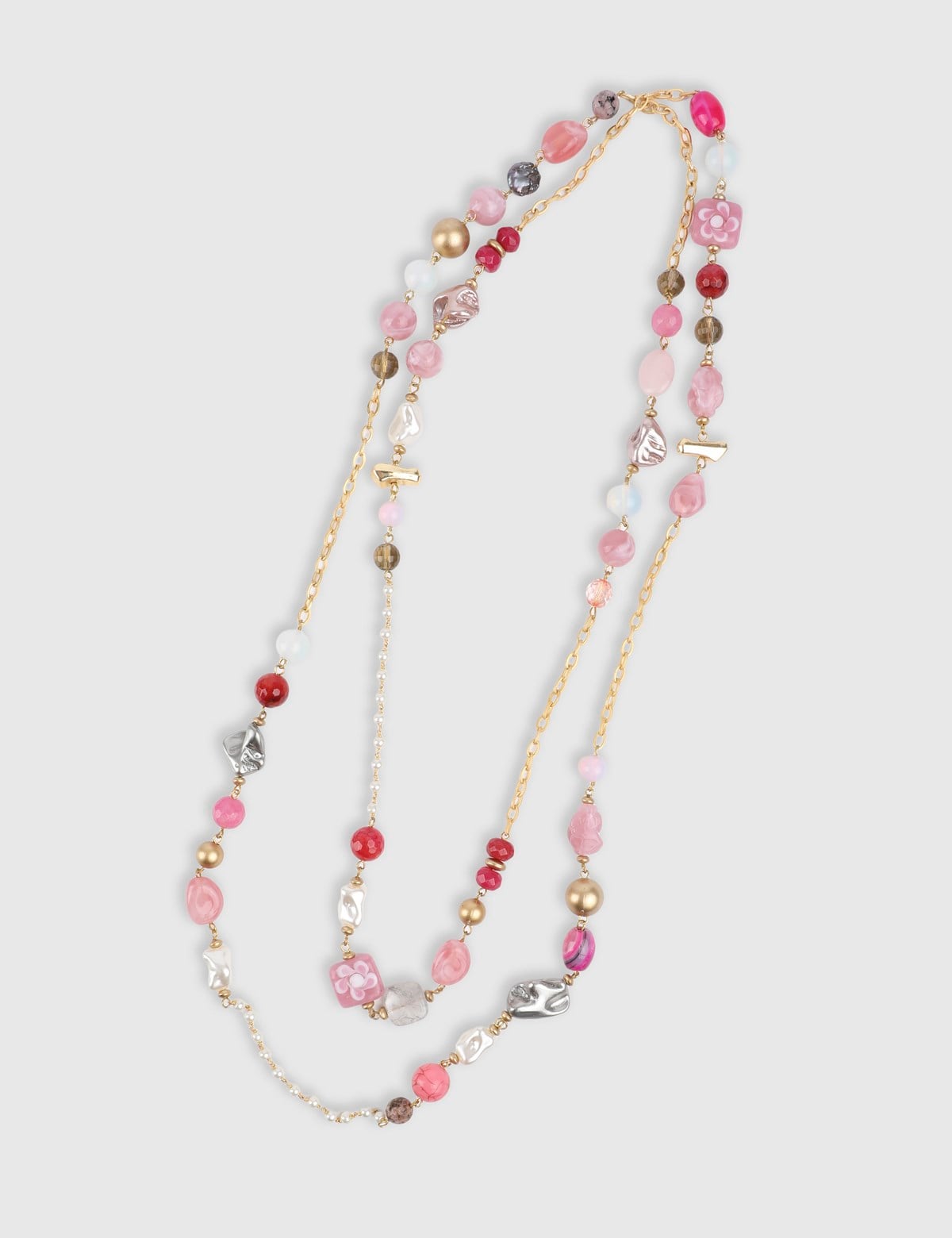 Corso Gold Women's Necklace with Pink Stones